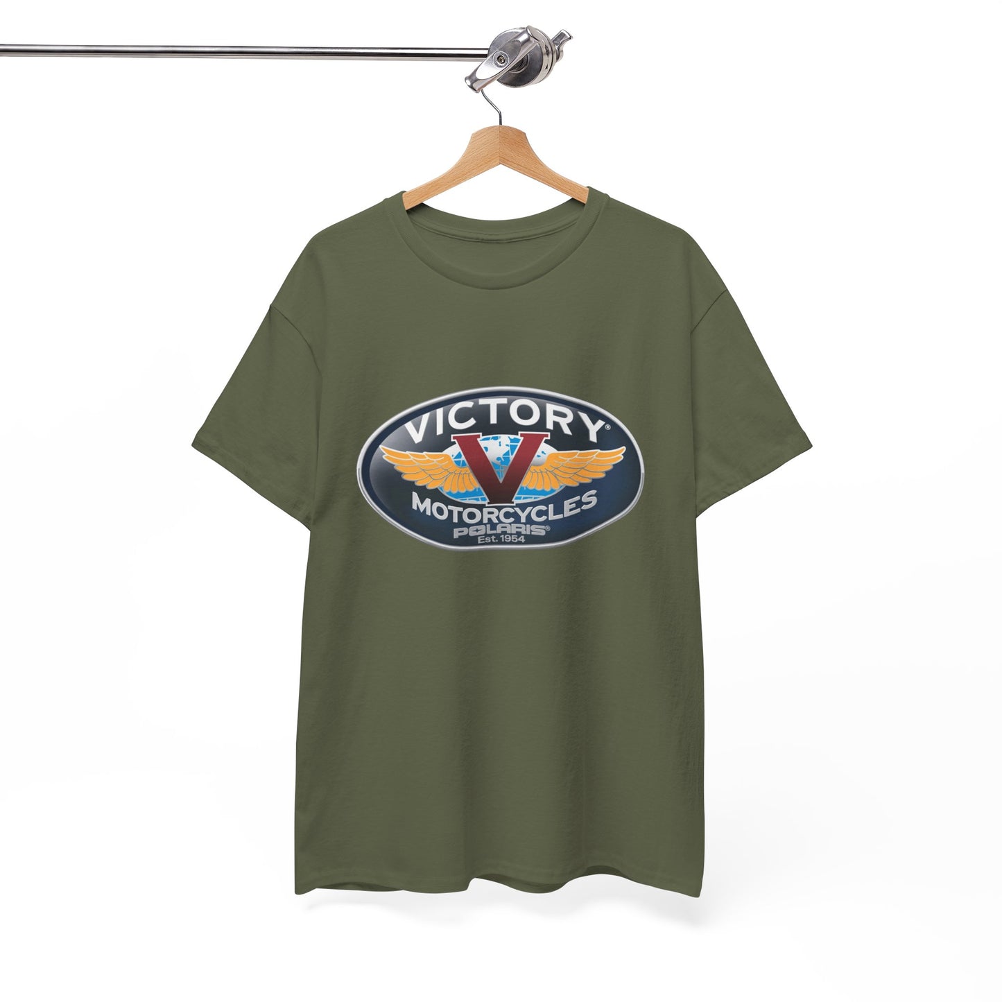 Victory Polaris Logo Tee - Gildan® 5000 Heavy Cotton™, Quality Fabric for the Modern Biker