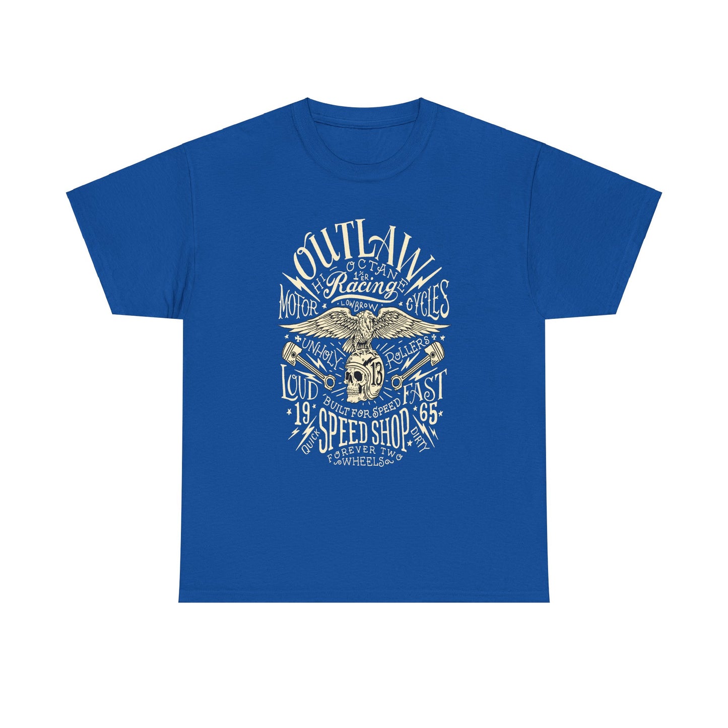 Outlaw Speedshop Biker Tee | Gildan® 5000 Heavy Cotton™ - Bold Design, Durable & Comfortable for Riders