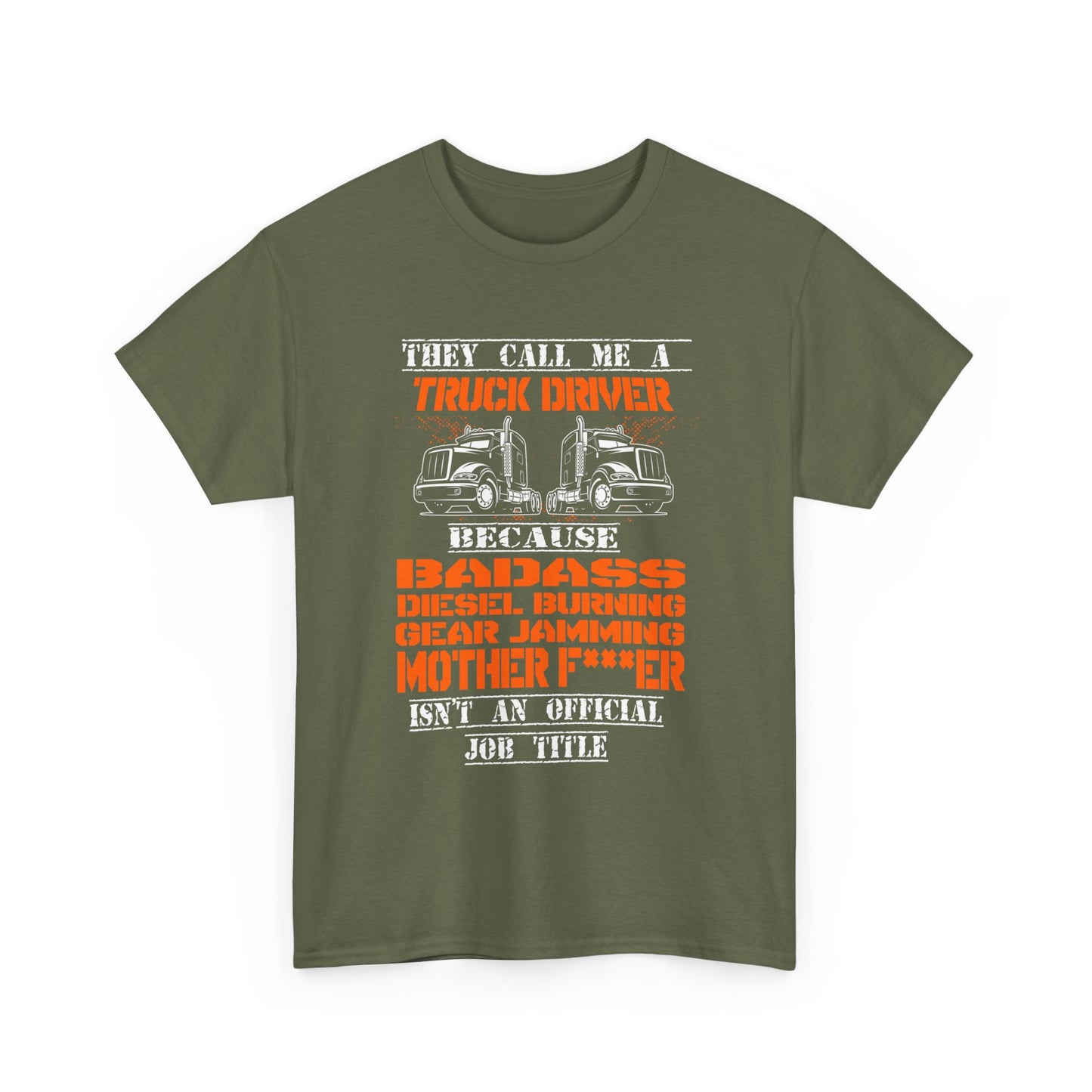 Bad Ass Trucker Tee - Gildan® 5000 Heavy Cotton™ Adult T-Shirt, Tough Design & Classic Fit