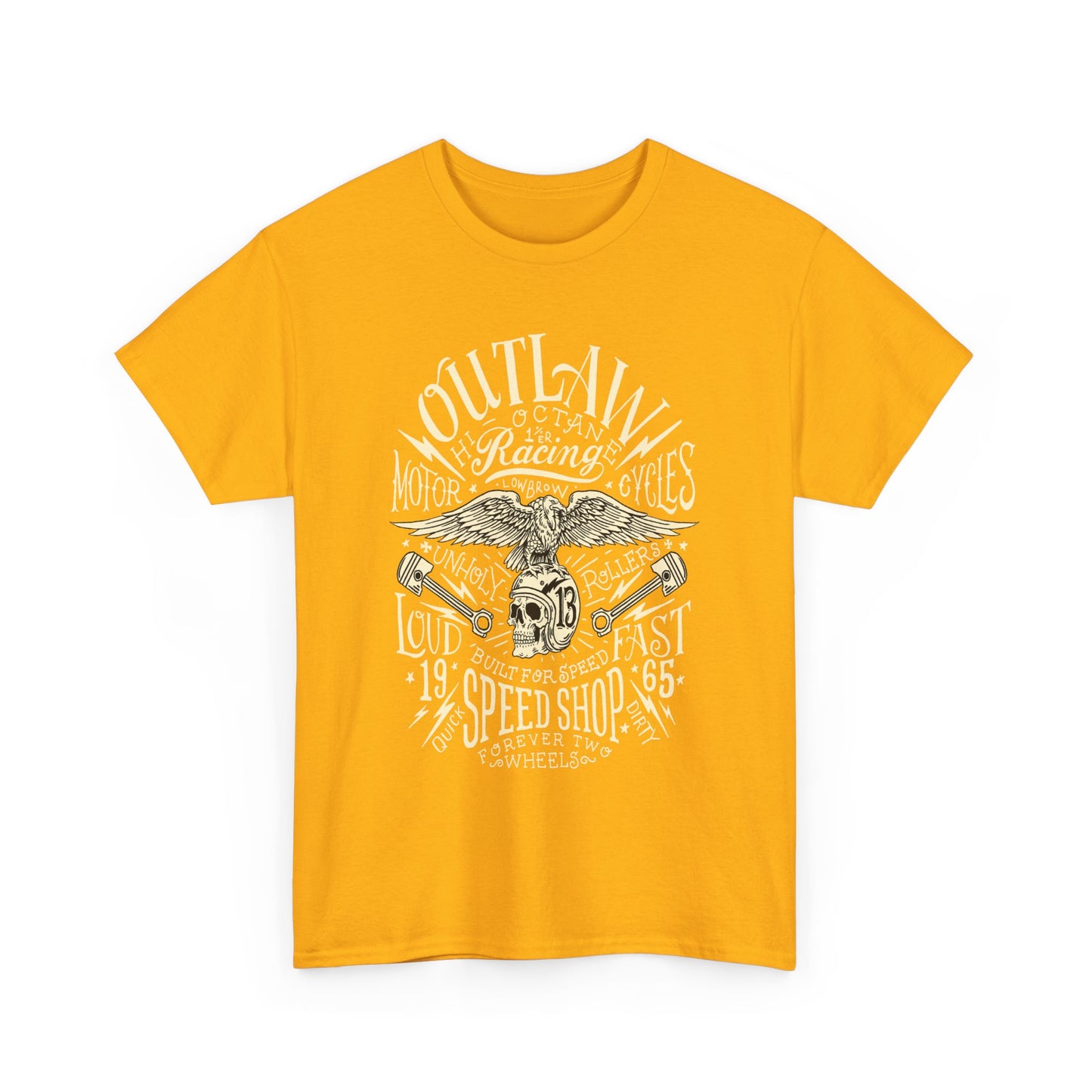 Outlaw Speedshop Biker Tee | Gildan® 5000 Heavy Cotton™ - Bold Design, Durable & Comfortable for Riders