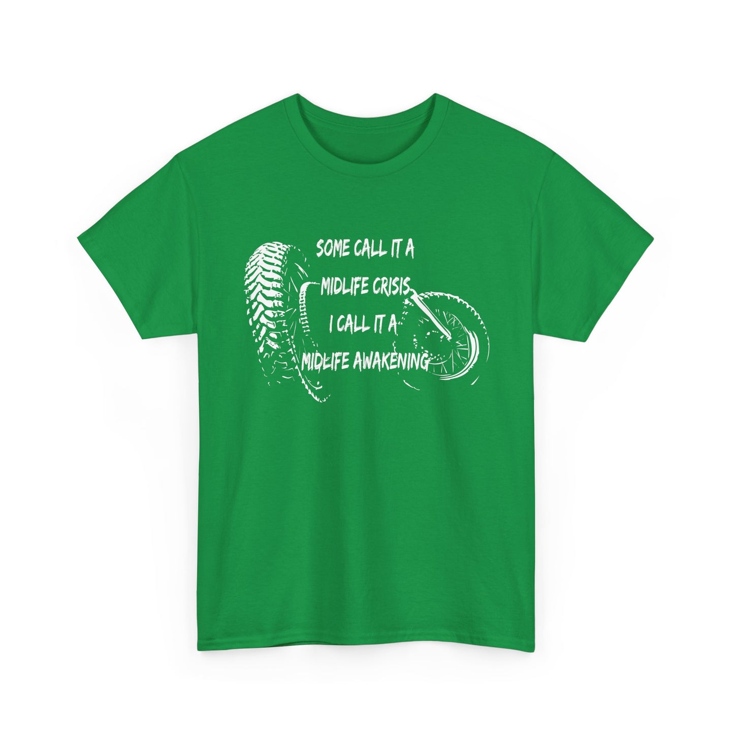 Midlife Crisis Motorcycle Slogan Tee - Gildan® 5000 Heavy Cotton™, For Edgy, Fearless Riders