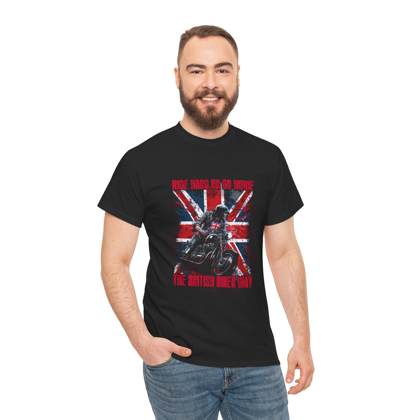 Ride hard or go home: The British Biker Way Classic Cotton T-Shirt