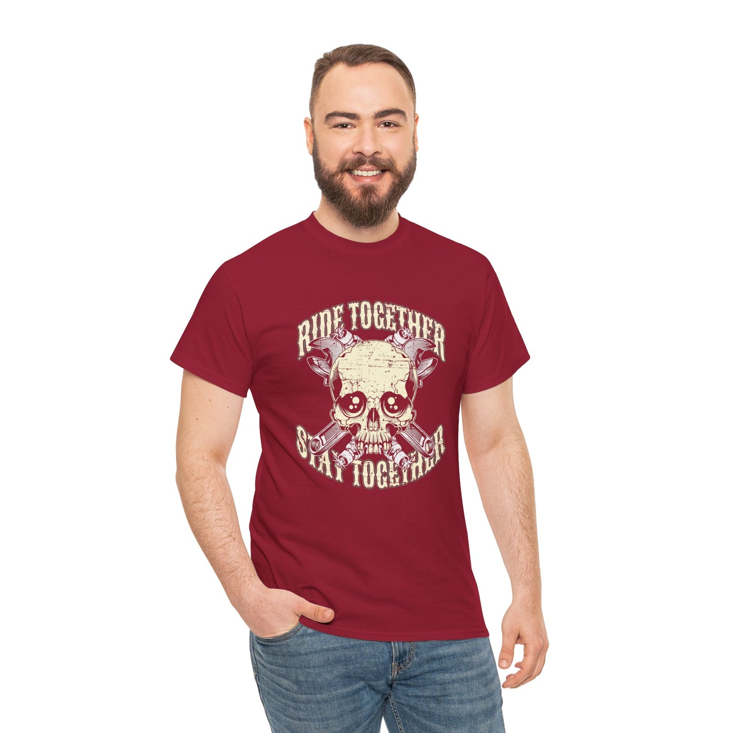 Ride Together, Stay Together T-Shirt | Gildan® 5000 Heavy Cotton™, Stylish and Classic Fit for True Bikers