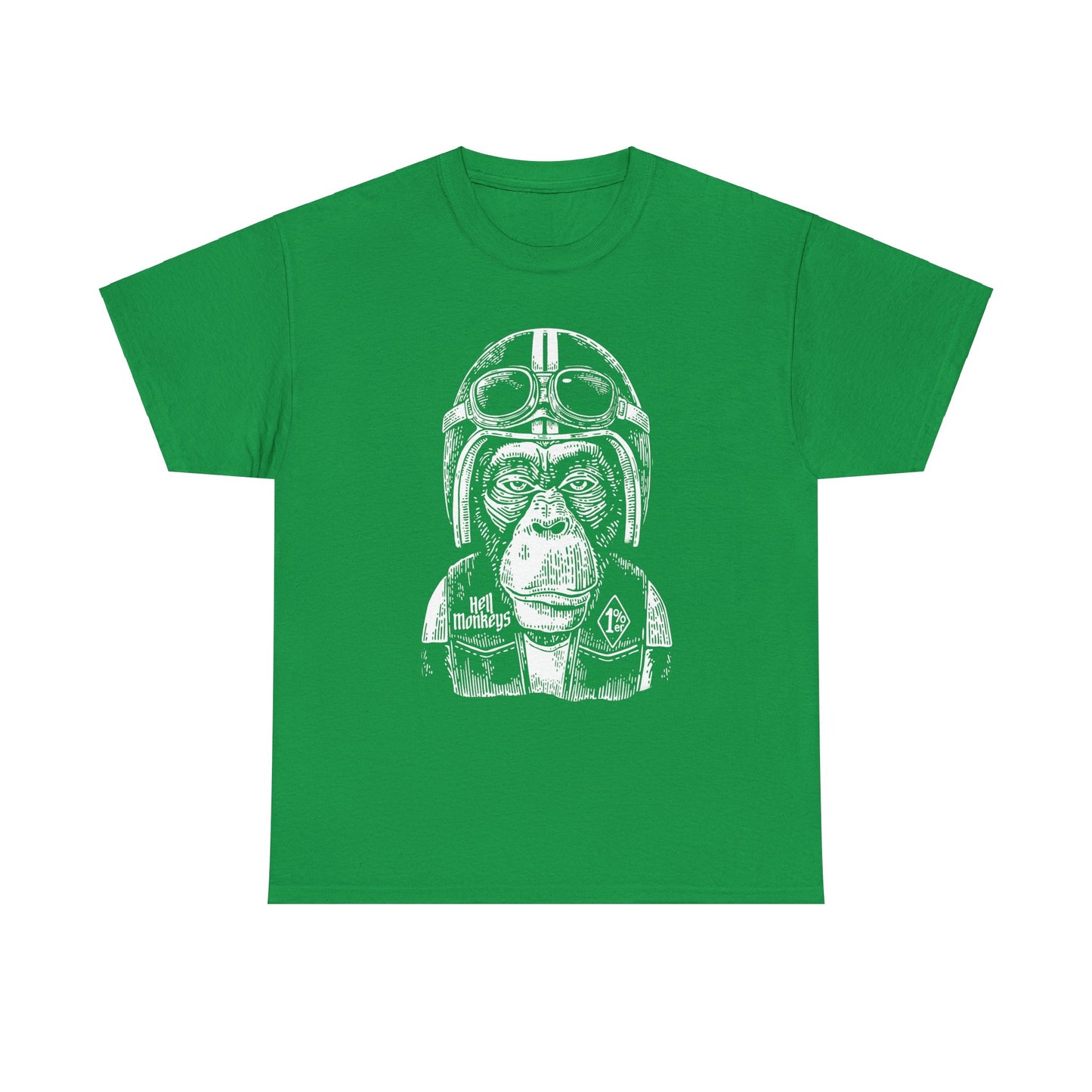 Ride Wild: Hell's Monkey Ape Biker T-Shirt - Gildan® 5000 Heavy Cotton™, Rugged Style for True Bikers