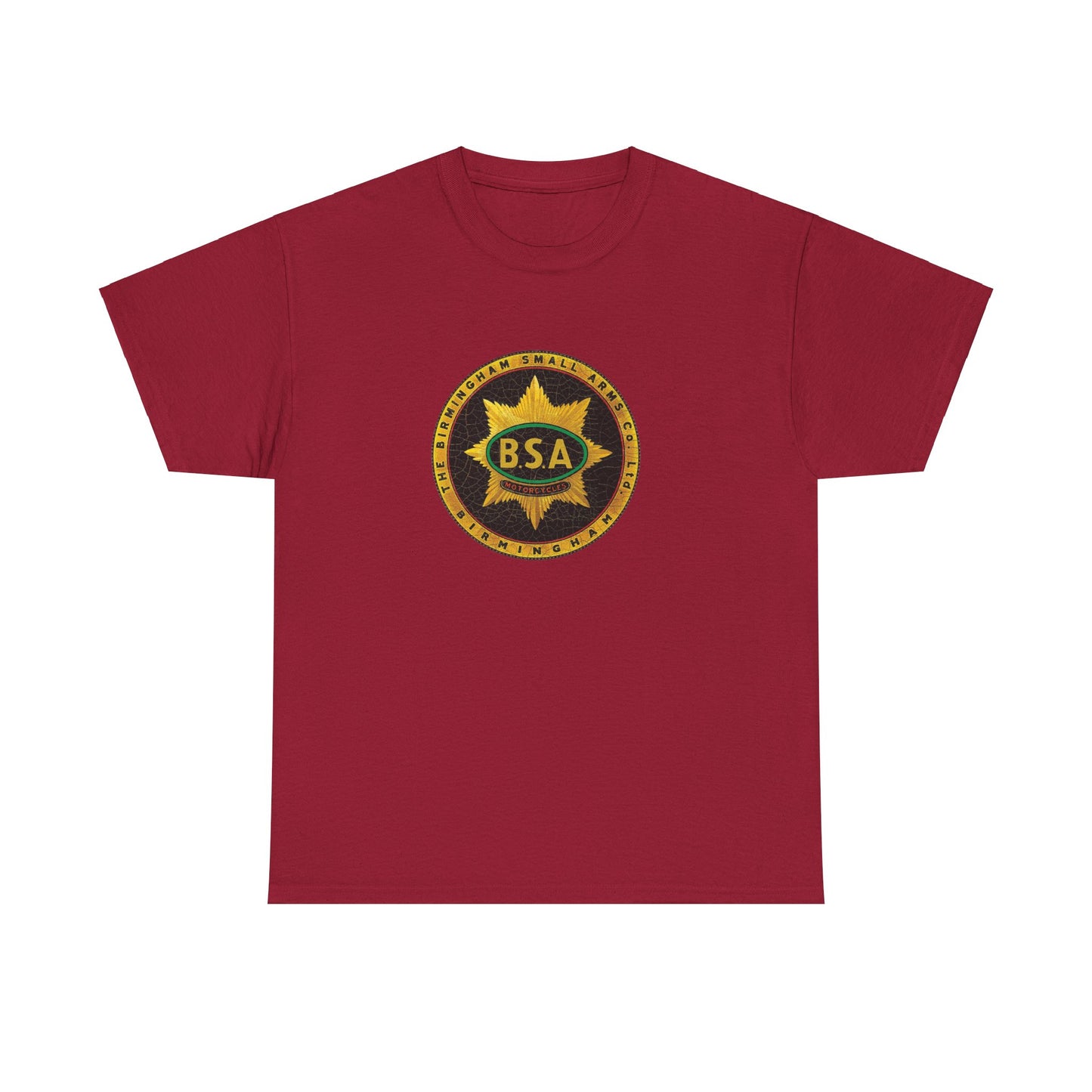 Vintage BSA Logo Tee - Gildan® 5000 Heavy Cotton™, Perfect for Bikers & Motorcycle Enthusiasts