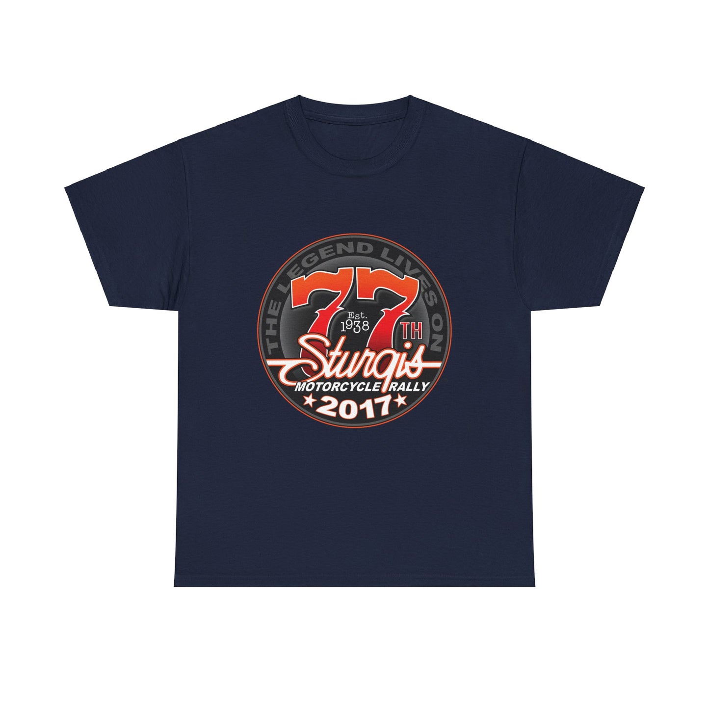 Classic Sturgis 77 2017 Biker Tee - Gildan® 5000 Heavy Cotton™, Edgy Design & Comfort