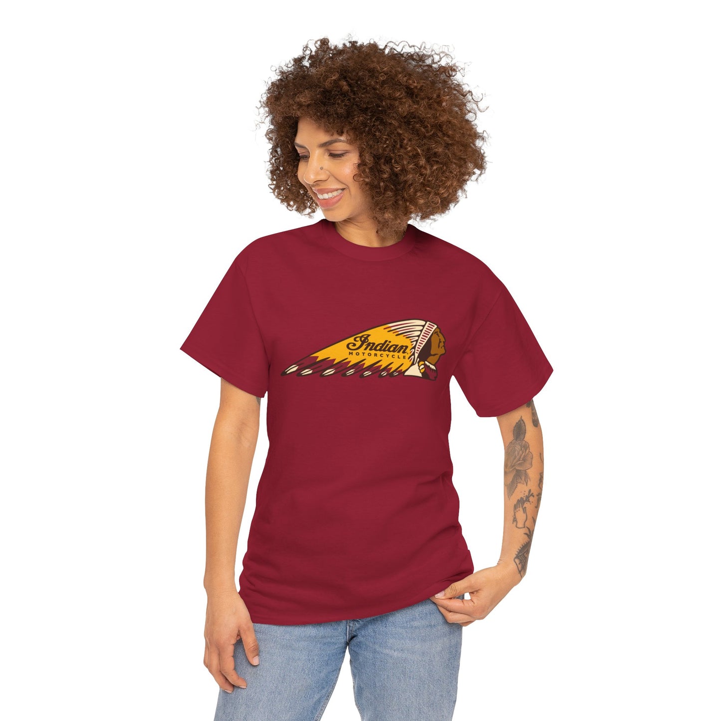 Indian Motorcycles Classic Tee - Gildan® 5000 Heavy Cotton™, Iconic Design, Perfect for Every Biker