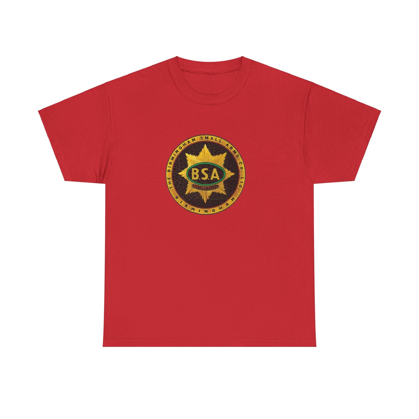 Vintage BSA Logo Tee - Gildan® 5000 Heavy Cotton™, Perfect for Bikers & Motorcycle Enthusiasts