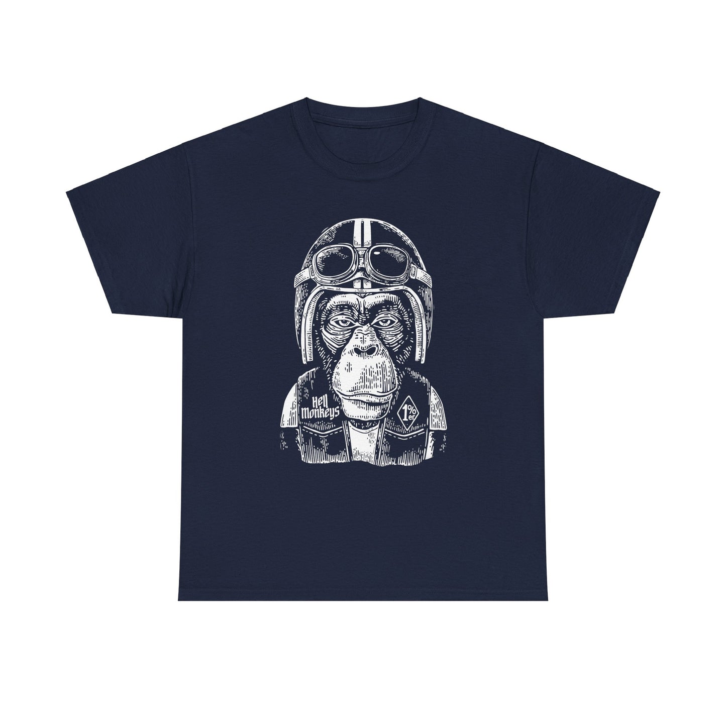 Ride Wild: Hell's Monkey Ape Biker T-Shirt - Gildan® 5000 Heavy Cotton™, Rugged Style for True Bikers