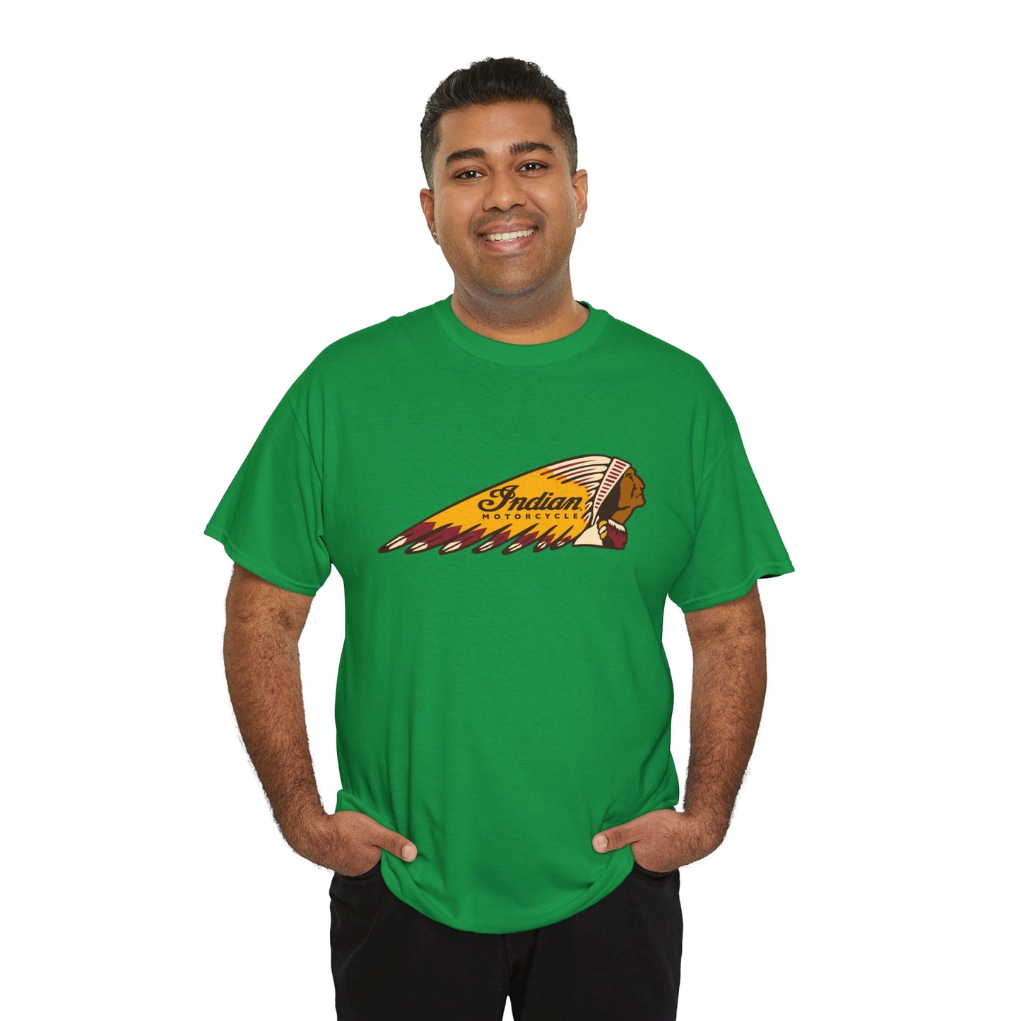 Indian Motorcycles Classic Tee - Gildan® 5000 Heavy Cotton™, Iconic Design, Perfect for Every Biker