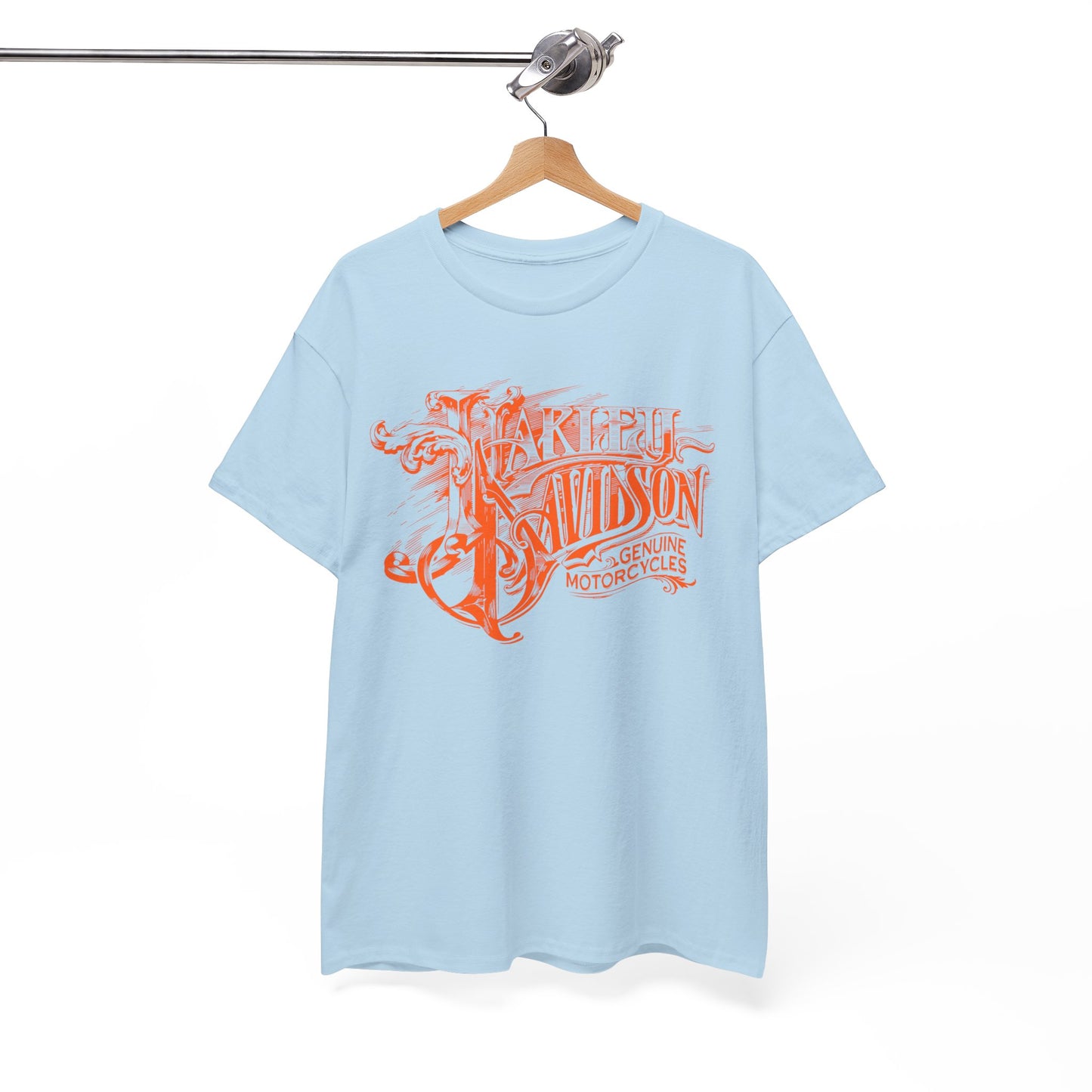 Harley Davidson Text Tee - Gildan® 5000 Heavy Cotton™, Sleek and Stylish Design, Edgy & Comfortable Streetwear