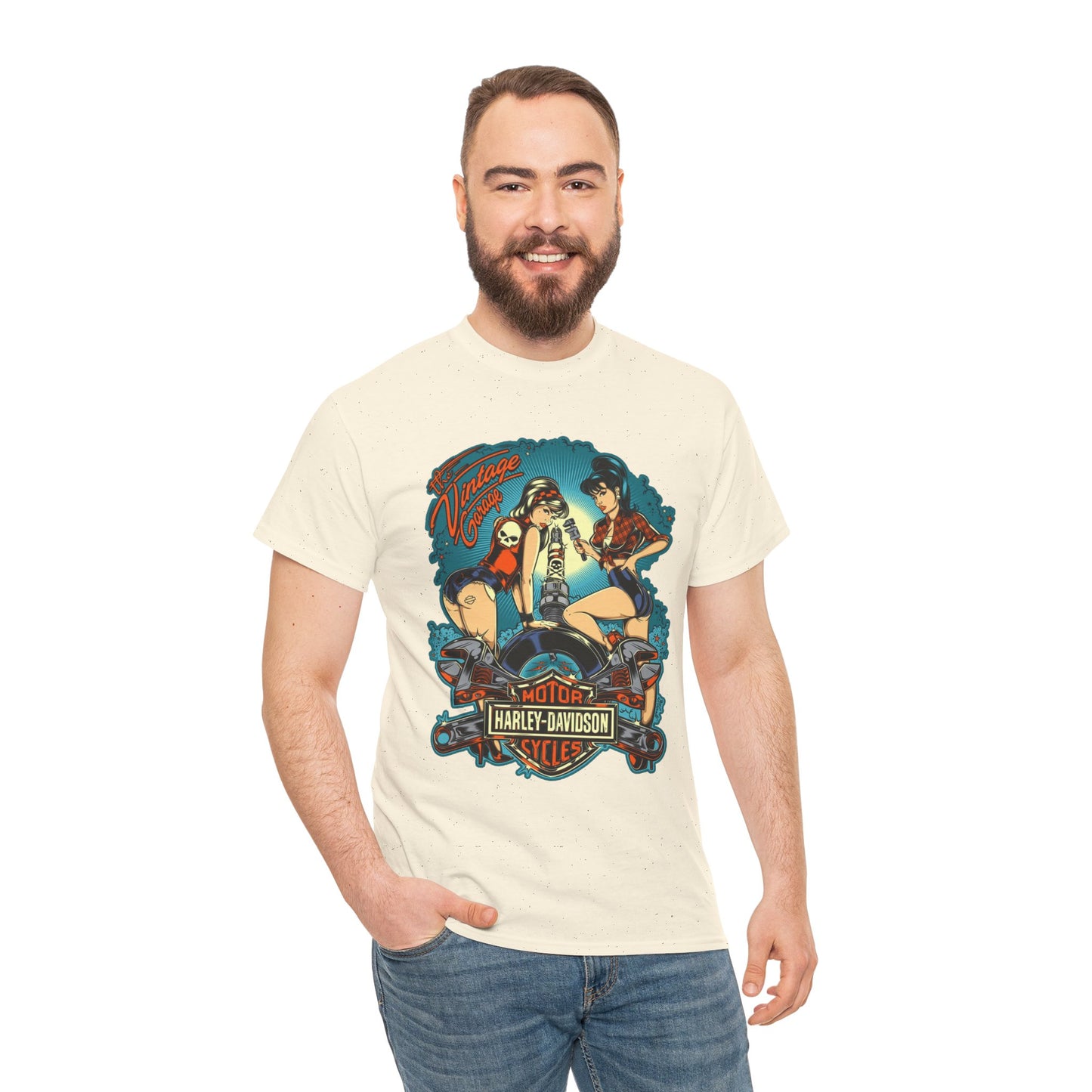 Harley Davidson T-Shirt | Gildan® 5000 Heavy Cotton™, Classic Fit, Timeless Biker Style