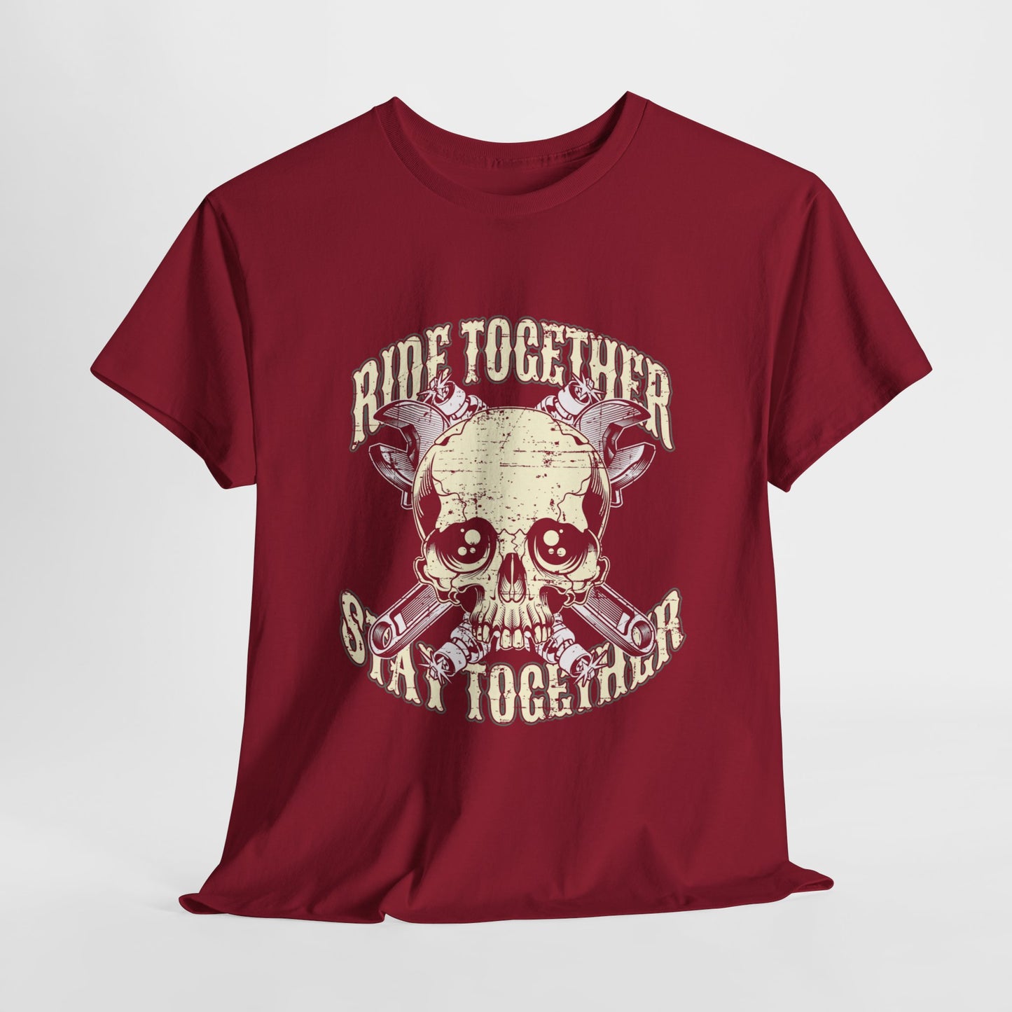 Ride Together, Stay Together T-Shirt | Gildan® 5000 Heavy Cotton™, Stylish and Classic Fit for True Bikers