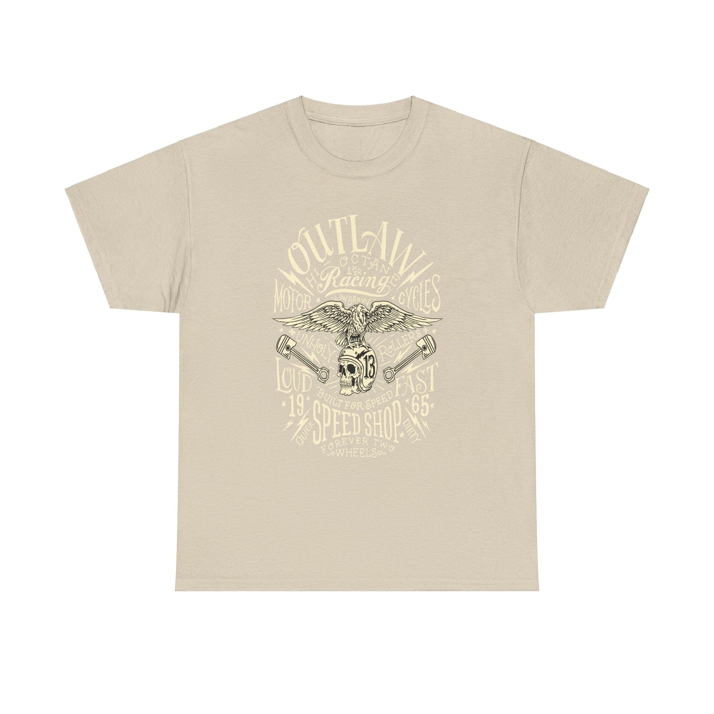 Outlaw Speedshop Biker Tee | Gildan® 5000 Heavy Cotton™ - Bold Design, Durable & Comfortable for Riders