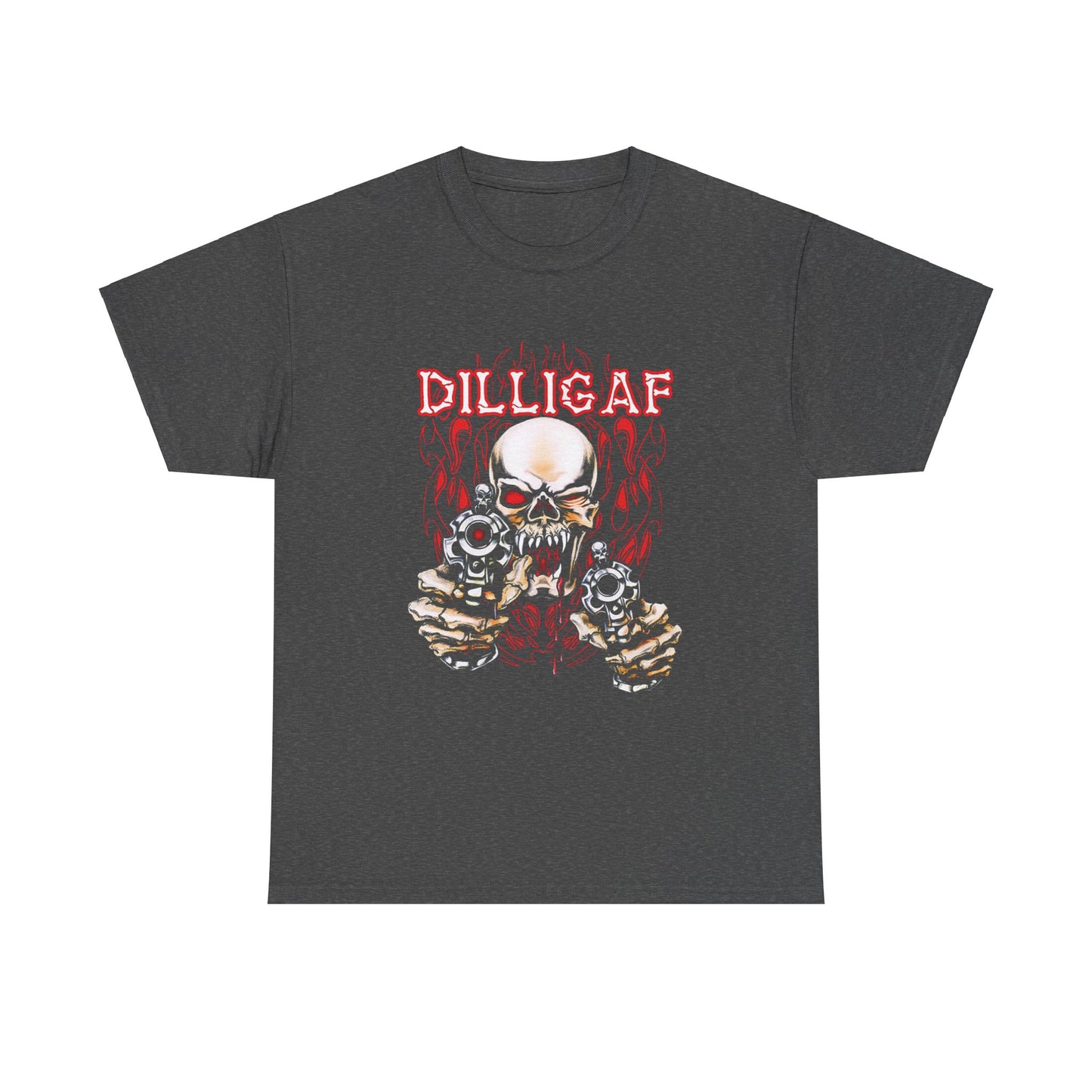 Edgy and Bold: DILLIGAF T-Shirt - Gildan® 5000 Heavy Cotton™, Built for Bikers