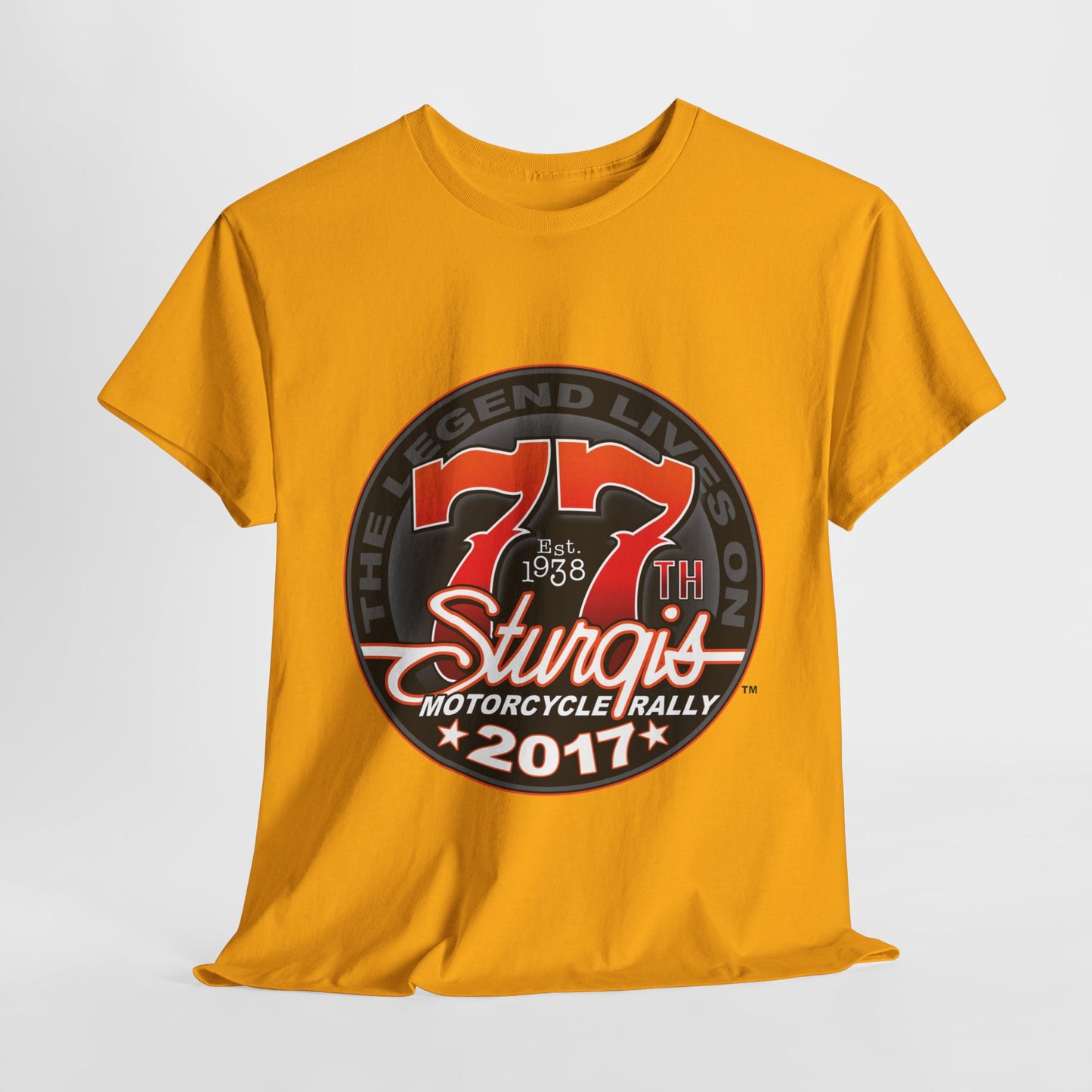 Classic Sturgis 77 2017 Biker Tee - Gildan® 5000 Heavy Cotton™, Edgy Design & Comfort