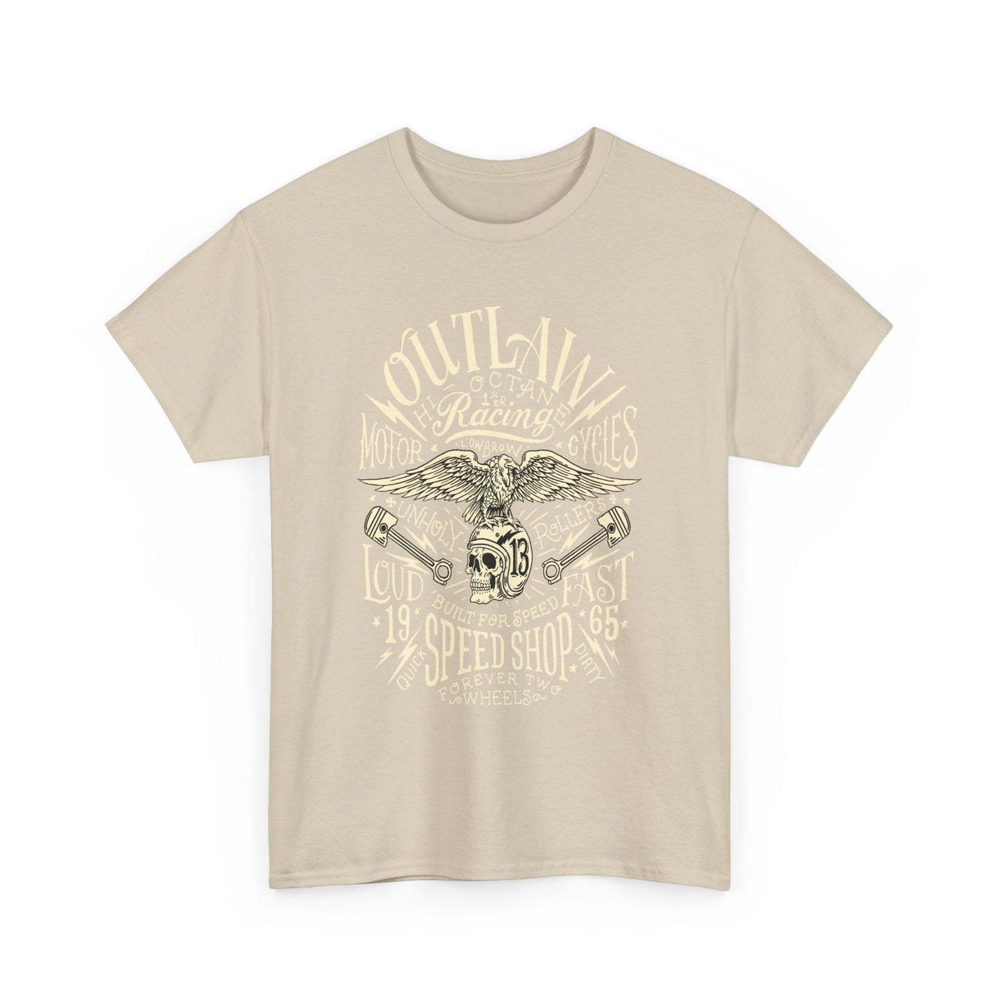 Outlaw Speedshop Biker Tee | Gildan® 5000 Heavy Cotton™ - Bold Design, Durable & Comfortable for Riders