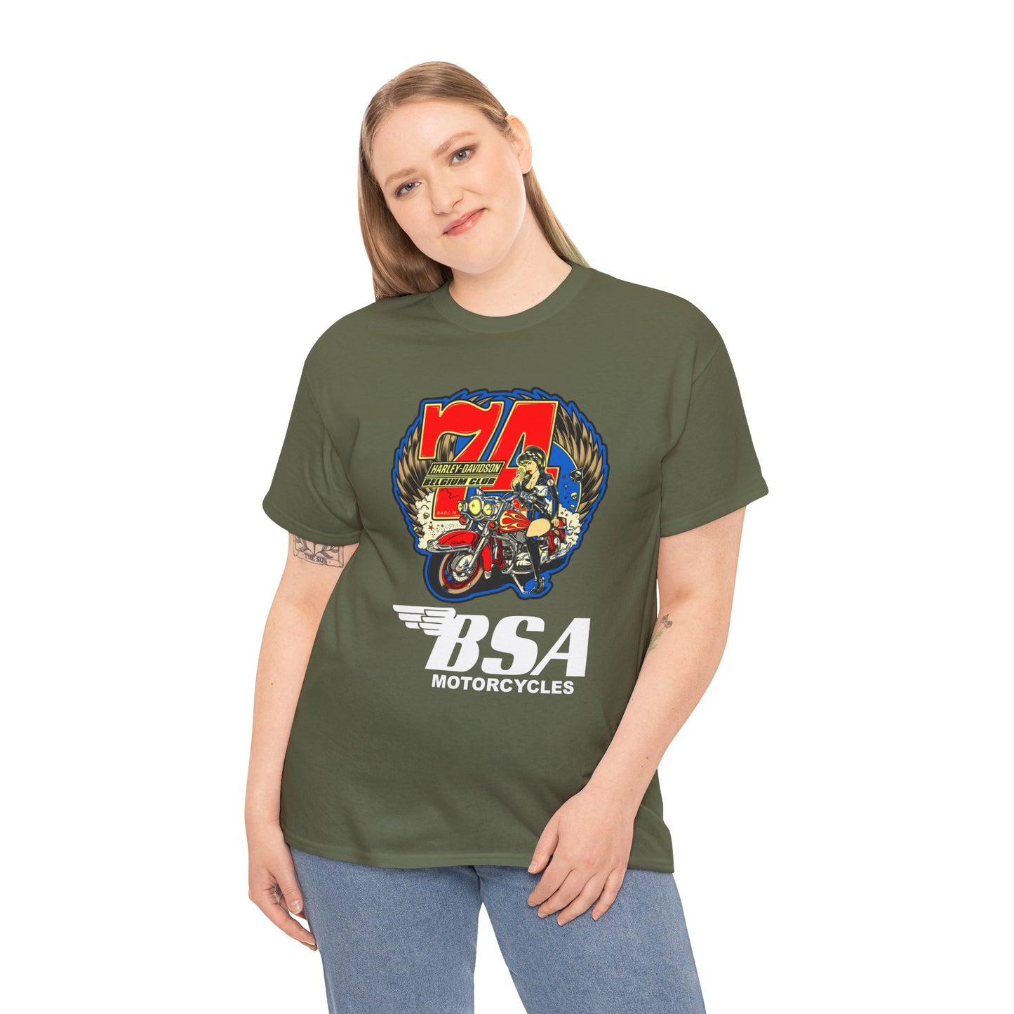 Harley Girl Biker T-Shirt - Gildan® 5000 Heavy Cotton™, Iconic Style for Female Riders