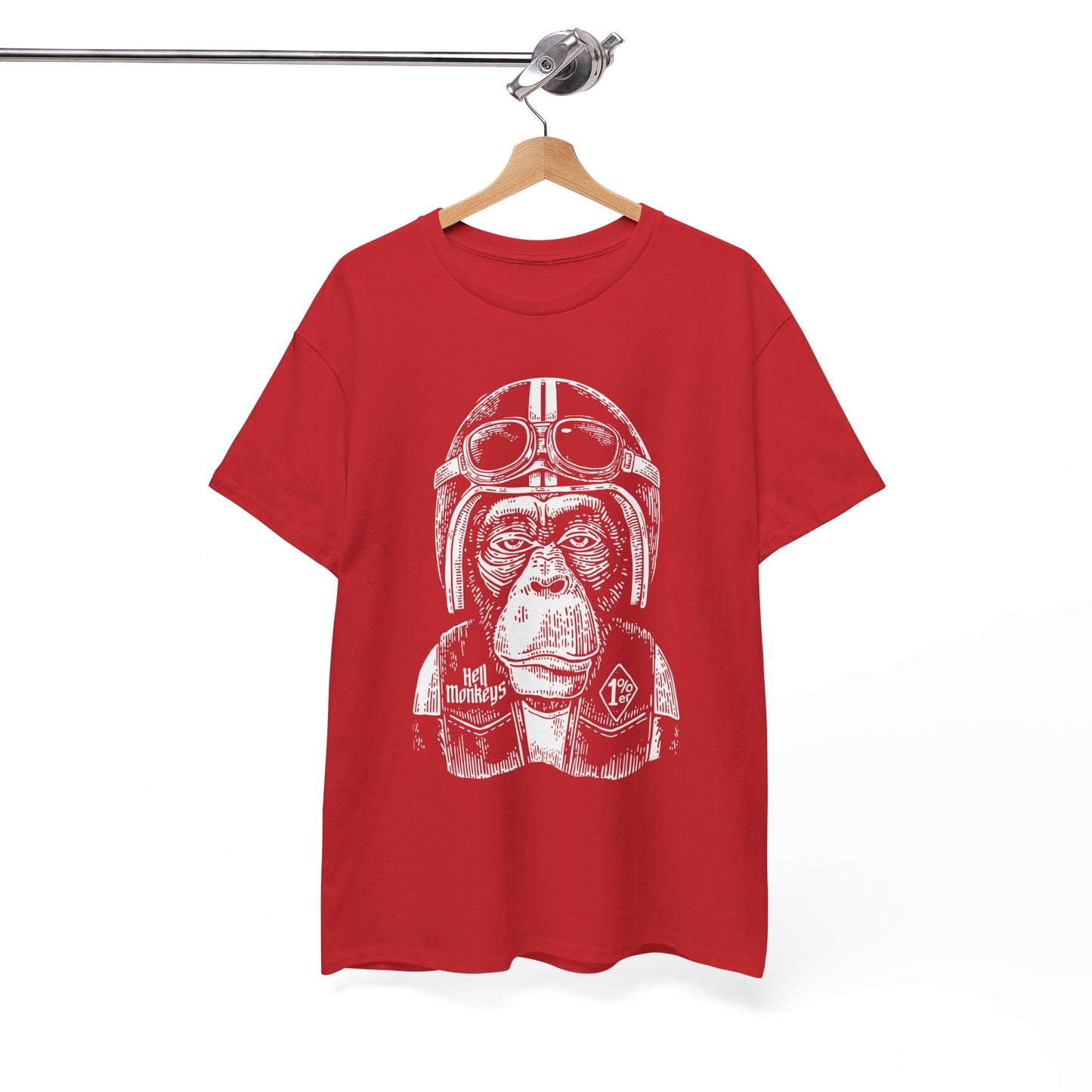 Ride Wild: Hell's Monkey Ape Biker T-Shirt - Gildan® 5000 Heavy Cotton™, Rugged Style for True Bikers