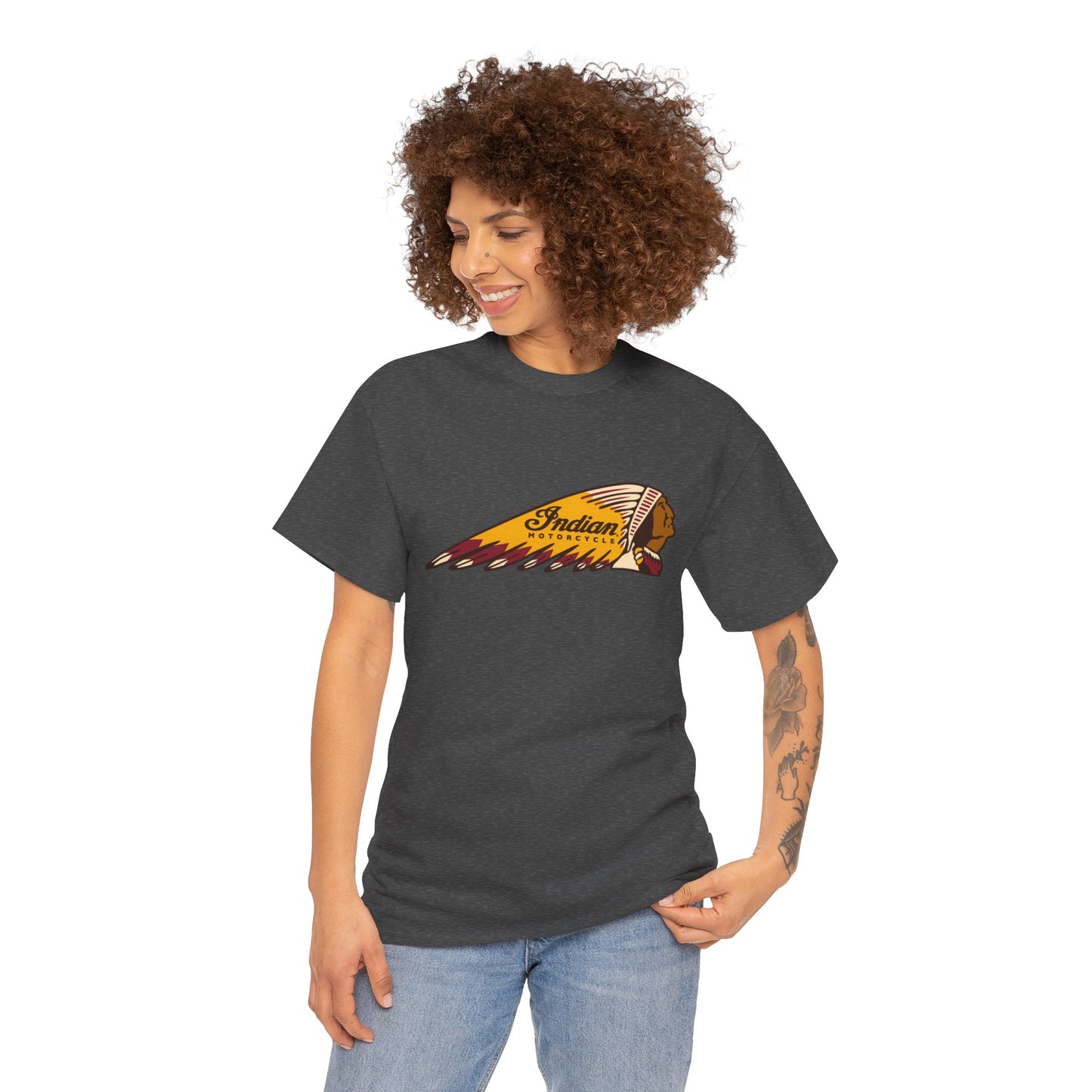Indian Motorcycles Classic Tee - Gildan® 5000 Heavy Cotton™, Iconic Design, Perfect for Every Biker