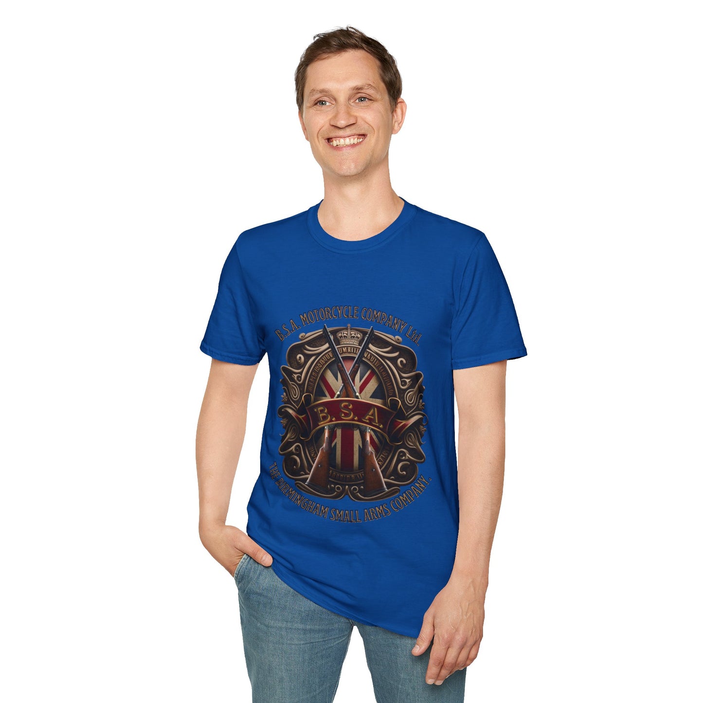 BSA Motorcycle Company Heritage Tee - Gildan® 5000 Heavy Cotton™, Classic Comfort for Enthusiasts