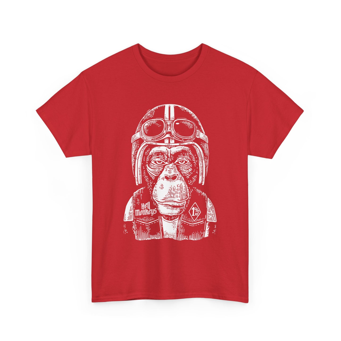 Ride Wild: Hell's Monkey Ape Biker T-Shirt - Gildan® 5000 Heavy Cotton™, Rugged Style for True Bikers