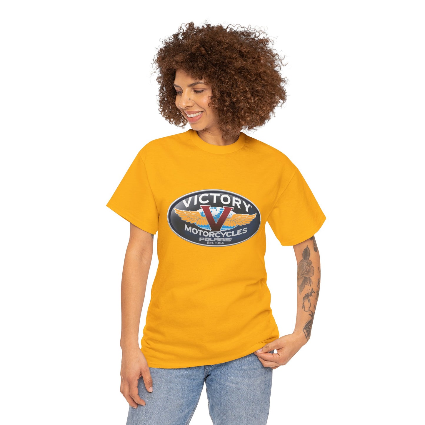 Victory Polaris Logo Tee - Gildan® 5000 Heavy Cotton™, Quality Fabric for the Modern Biker