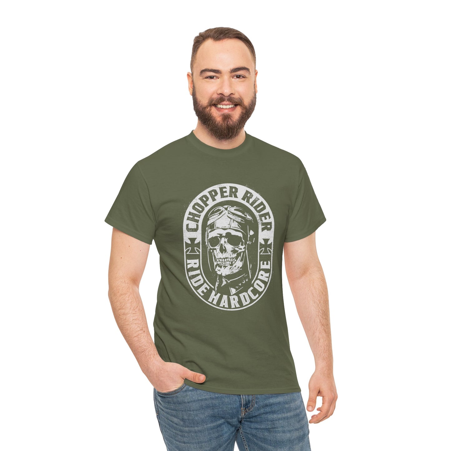 Chopper Rider Motorcycle Tee - Gildan® 5000 Heavy Cotton™, Durable Comfort for Every Ride