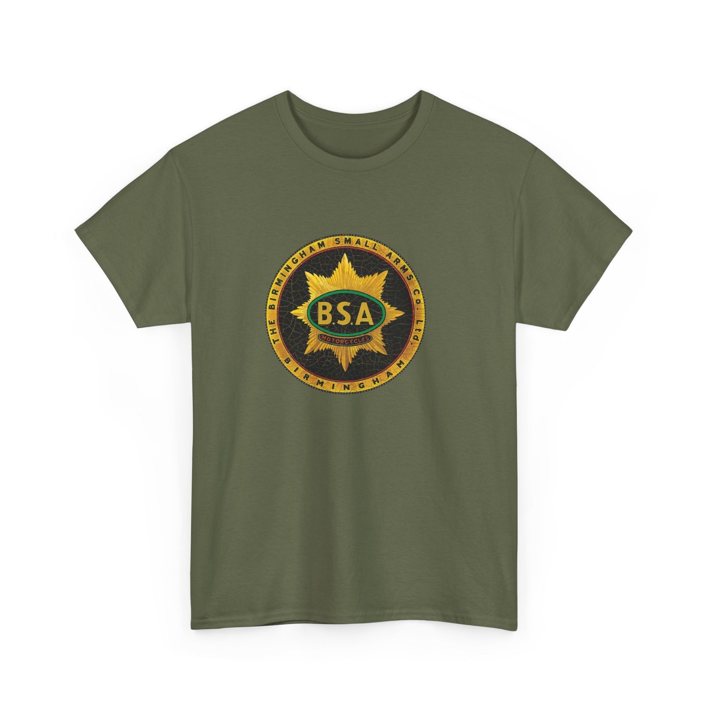 Vintage BSA Logo Tee - Gildan® 5000 Heavy Cotton™, Perfect for Bikers & Motorcycle Enthusiasts