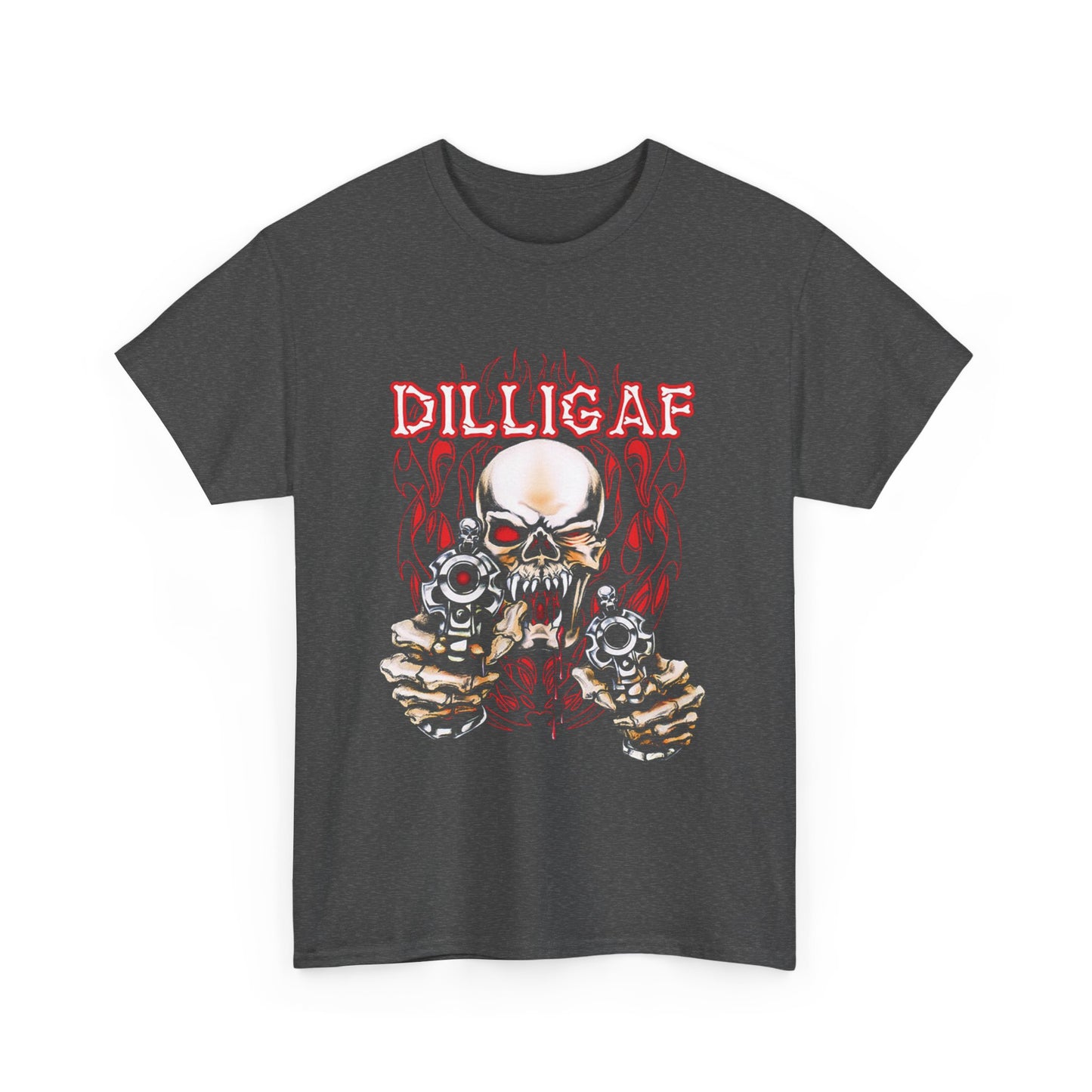 Edgy and Bold: DILLIGAF T-Shirt - Gildan® 5000 Heavy Cotton™, Built for Bikers