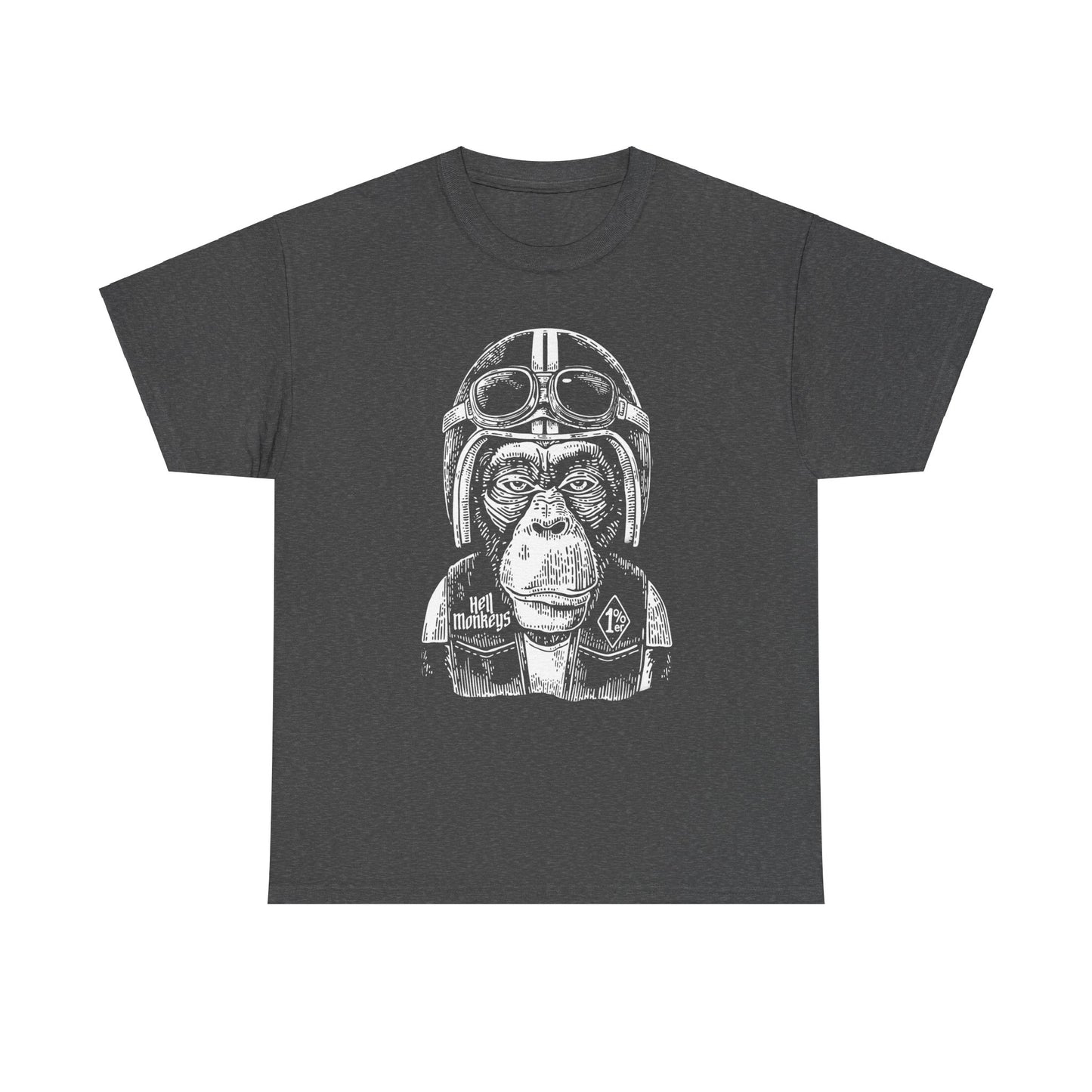 Ride Wild: Hell's Monkey Ape Biker T-Shirt - Gildan® 5000 Heavy Cotton™, Rugged Style for True Bikers