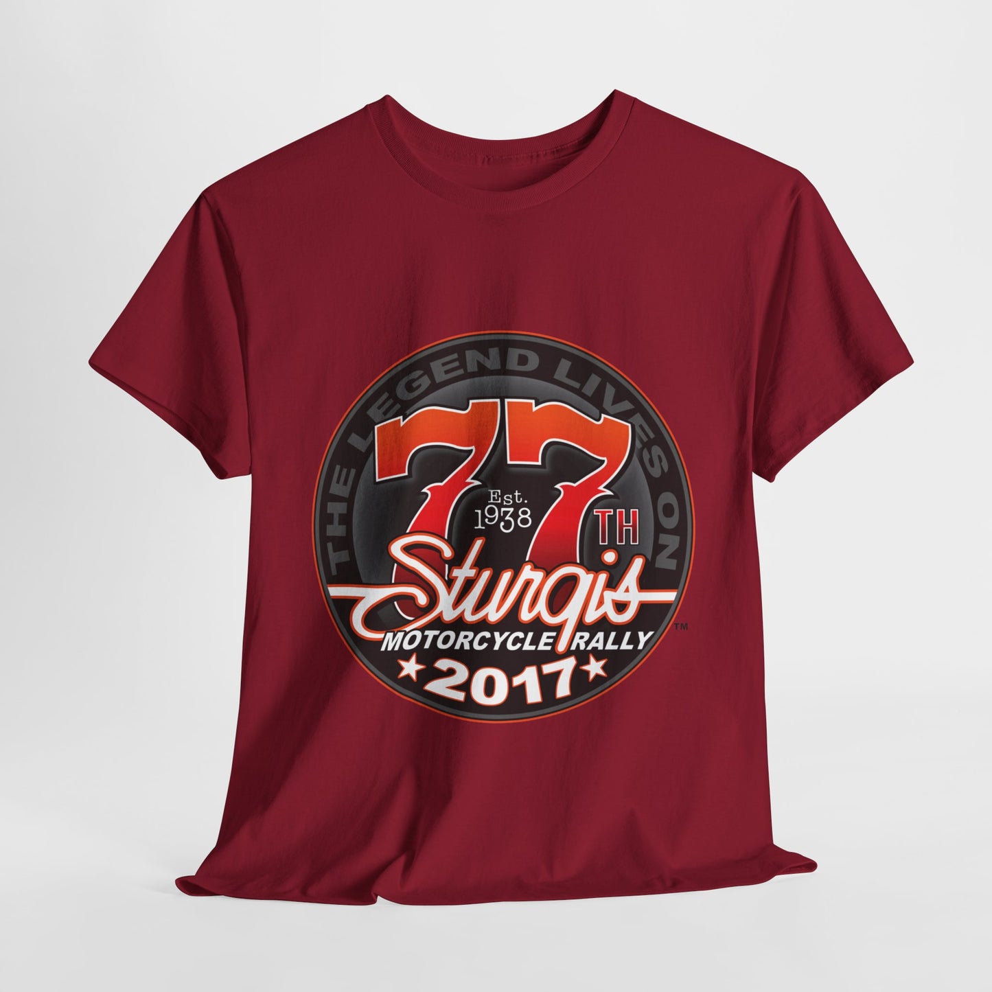 Classic Sturgis 77 2017 Biker Tee - Gildan® 5000 Heavy Cotton™, Edgy Design & Comfort