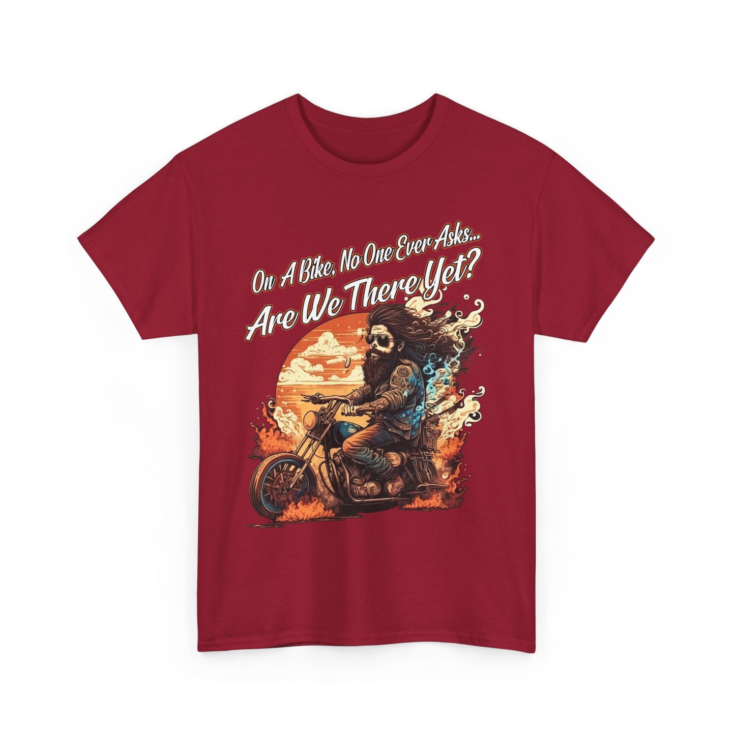 Heavy Cotton 'Are We There Yet?' Biker Tee - Classic Style for Road Warriors