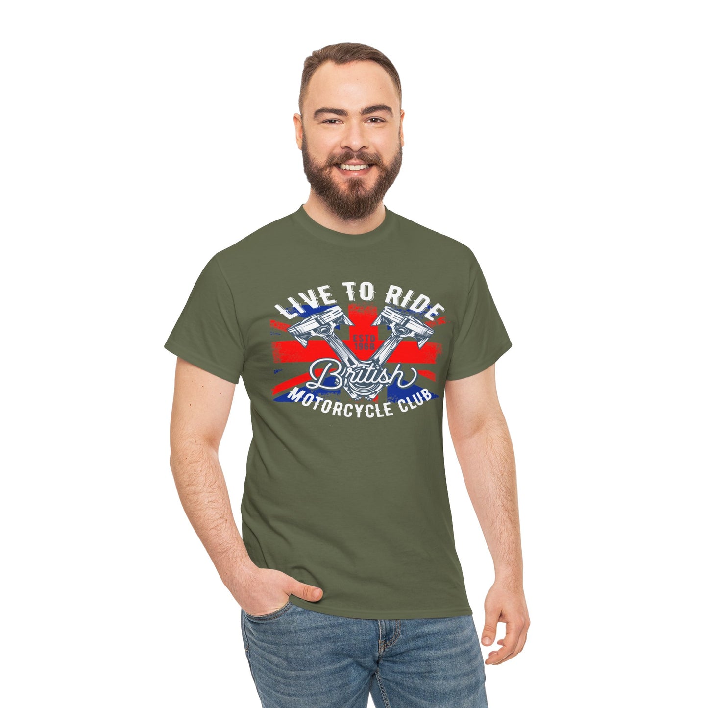 Live To Ride T-Shirt | Gildan® 5000 Heavy Cotton™ - Edgy Biker Style with Classic Fit