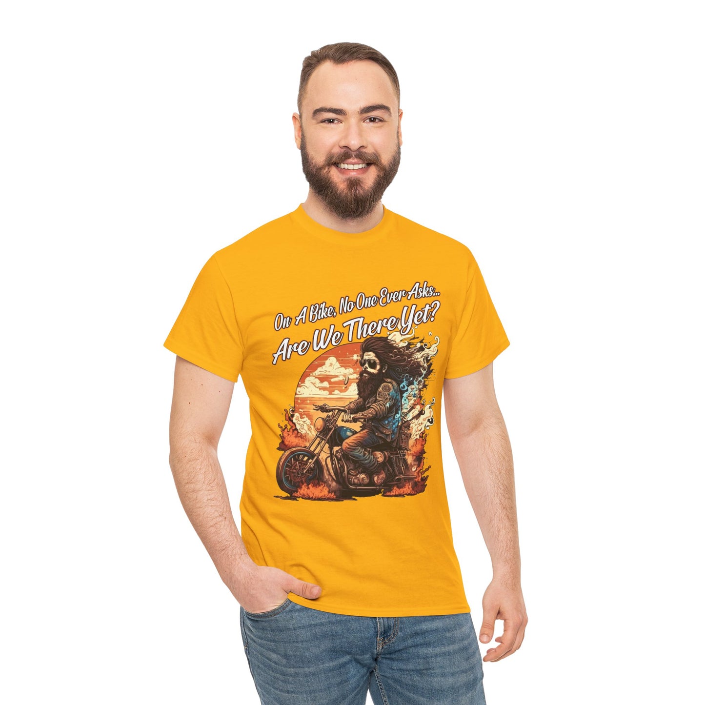 Heavy Cotton 'Are We There Yet?' Biker Tee - Classic Style for Road Warriors