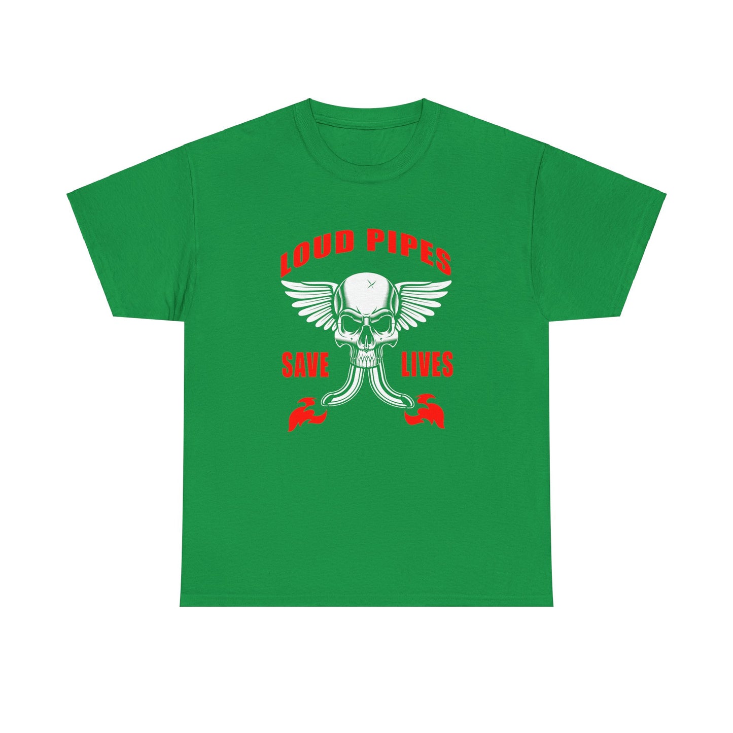 Loud Pipes Save Lives Graphic Tee - Gildan® 5000 Heavy Cotton™, Classic Fit for Passionate Riders