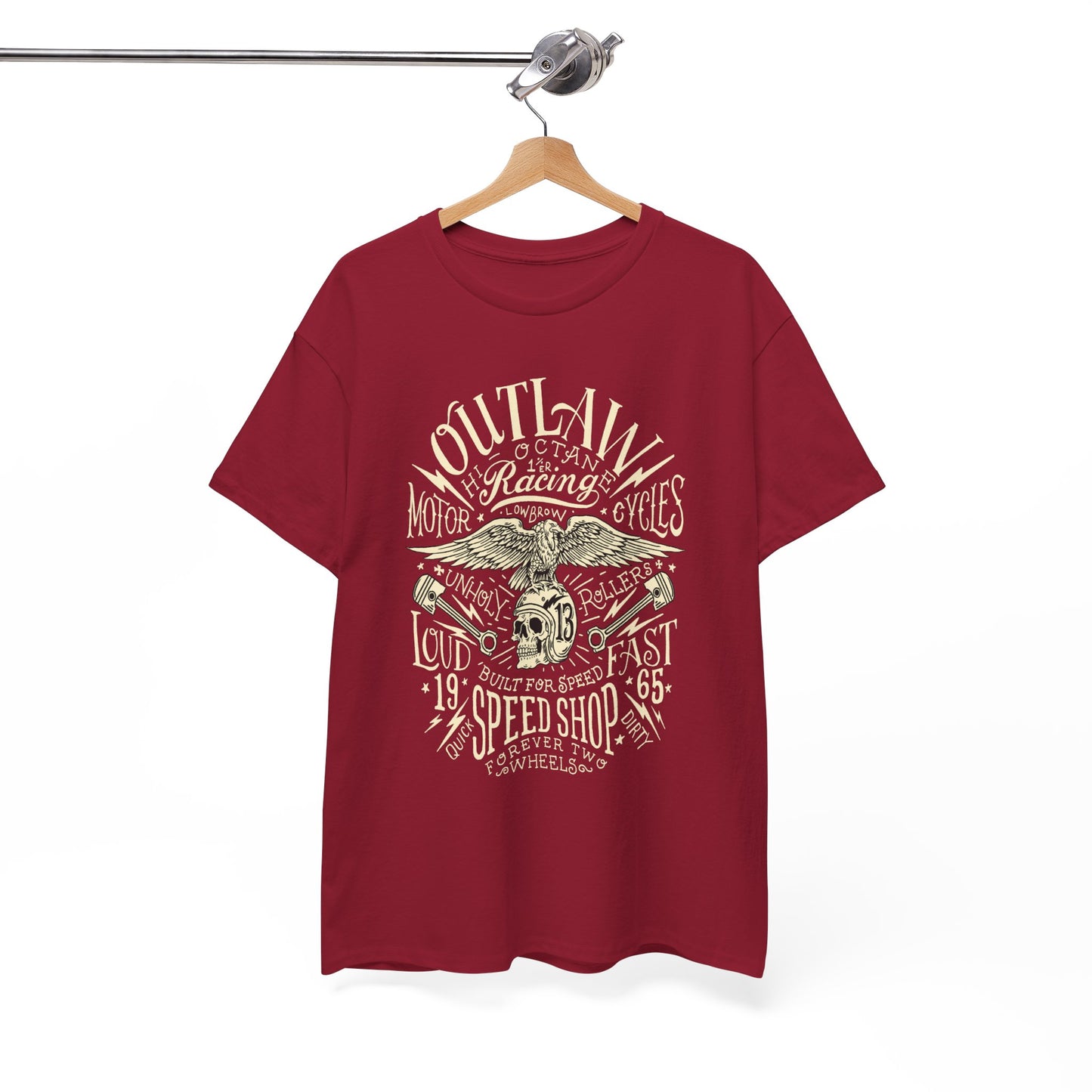 Outlaw Speedshop Biker Tee | Gildan® 5000 Heavy Cotton™ - Bold Design, Durable & Comfortable for Riders