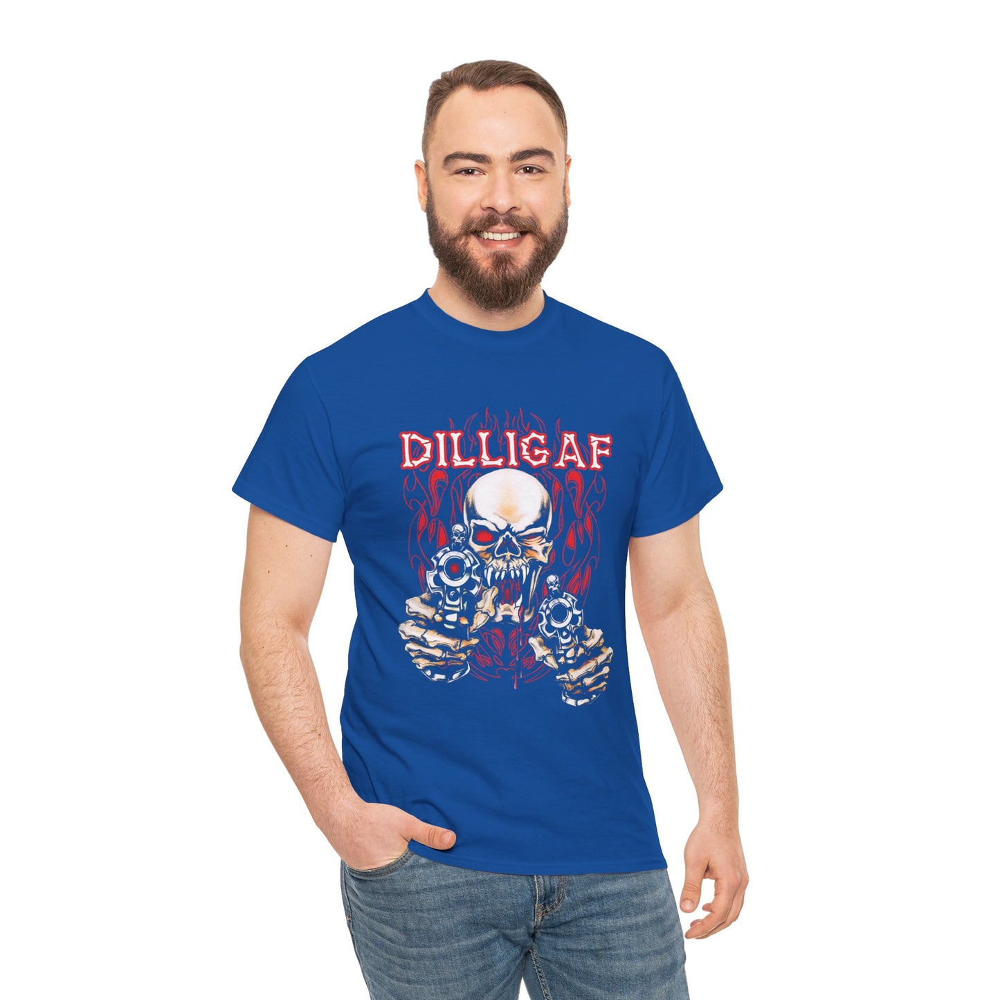 Edgy and Bold: DILLIGAF T-Shirt - Gildan® 5000 Heavy Cotton™, Built for Bikers