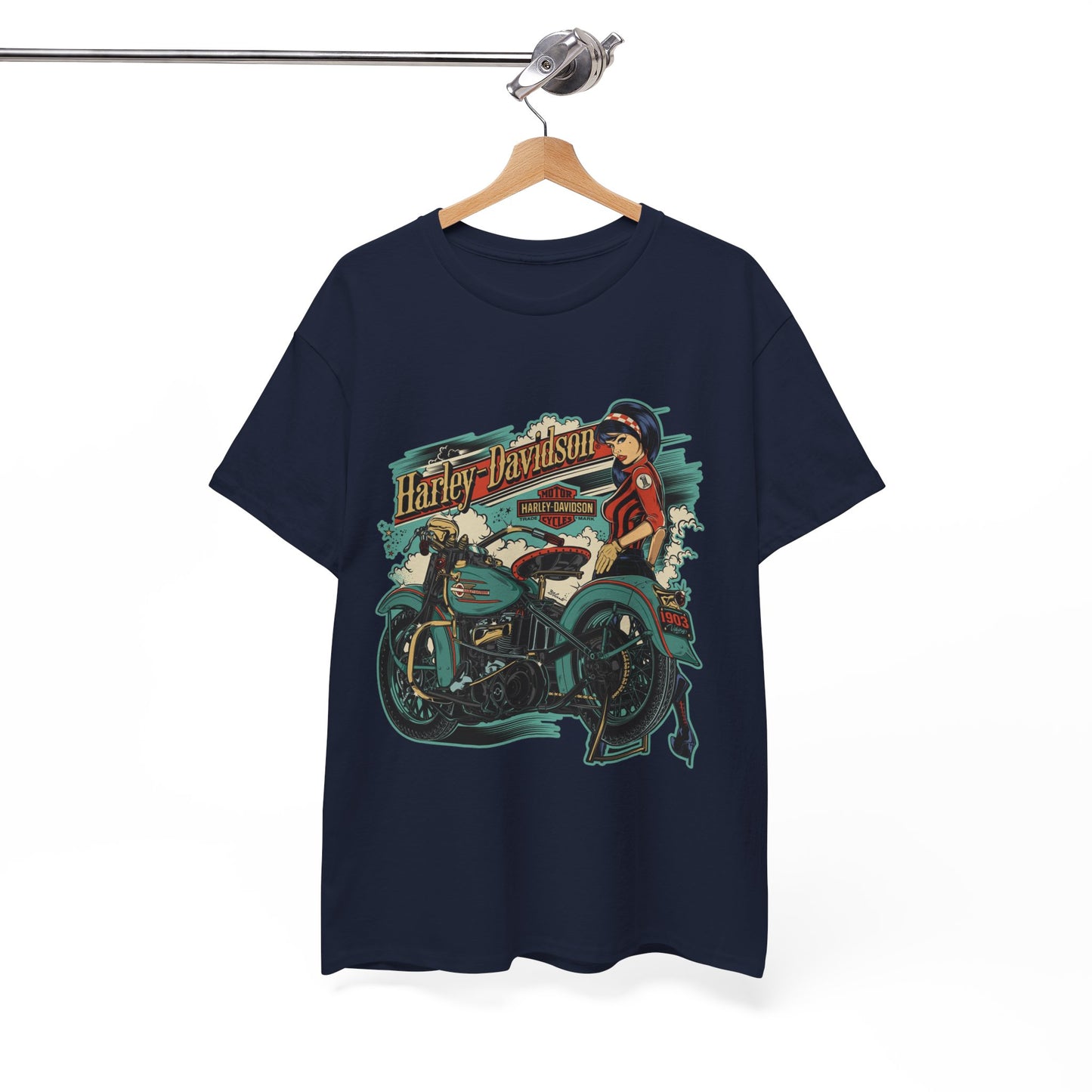 Harley-Davidson 1903 Retro T-Shirt - Gildan® 5000 Heavy Cotton™, Timeless Style, Built for Riders