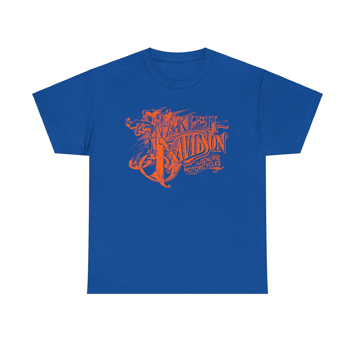 Harley Davidson Text Tee - Gildan® 5000 Heavy Cotton™, Sleek and Stylish Design, Edgy & Comfortable Streetwear
