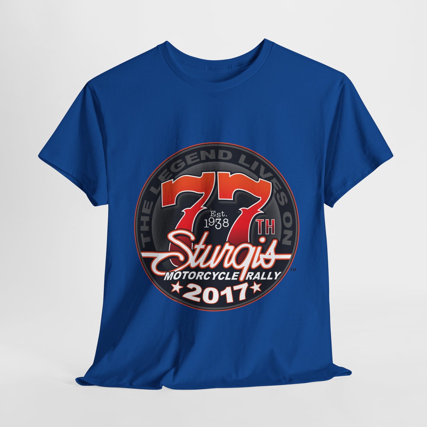Classic Sturgis 77 2017 Biker Tee - Gildan® 5000 Heavy Cotton™, Edgy Design & Comfort