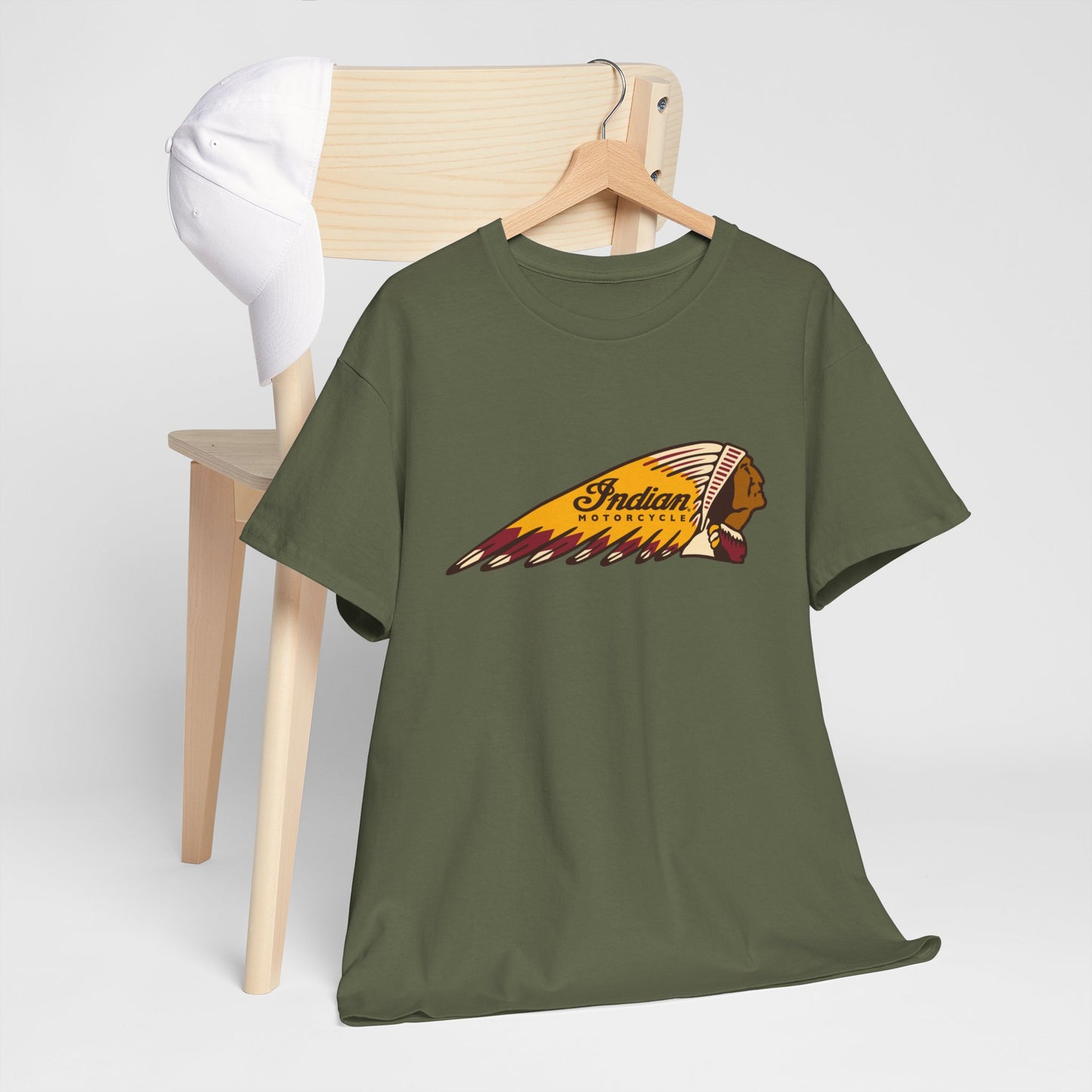 Indian Motorcycles Classic Tee - Gildan® 5000 Heavy Cotton™, Iconic Design, Perfect for Every Biker