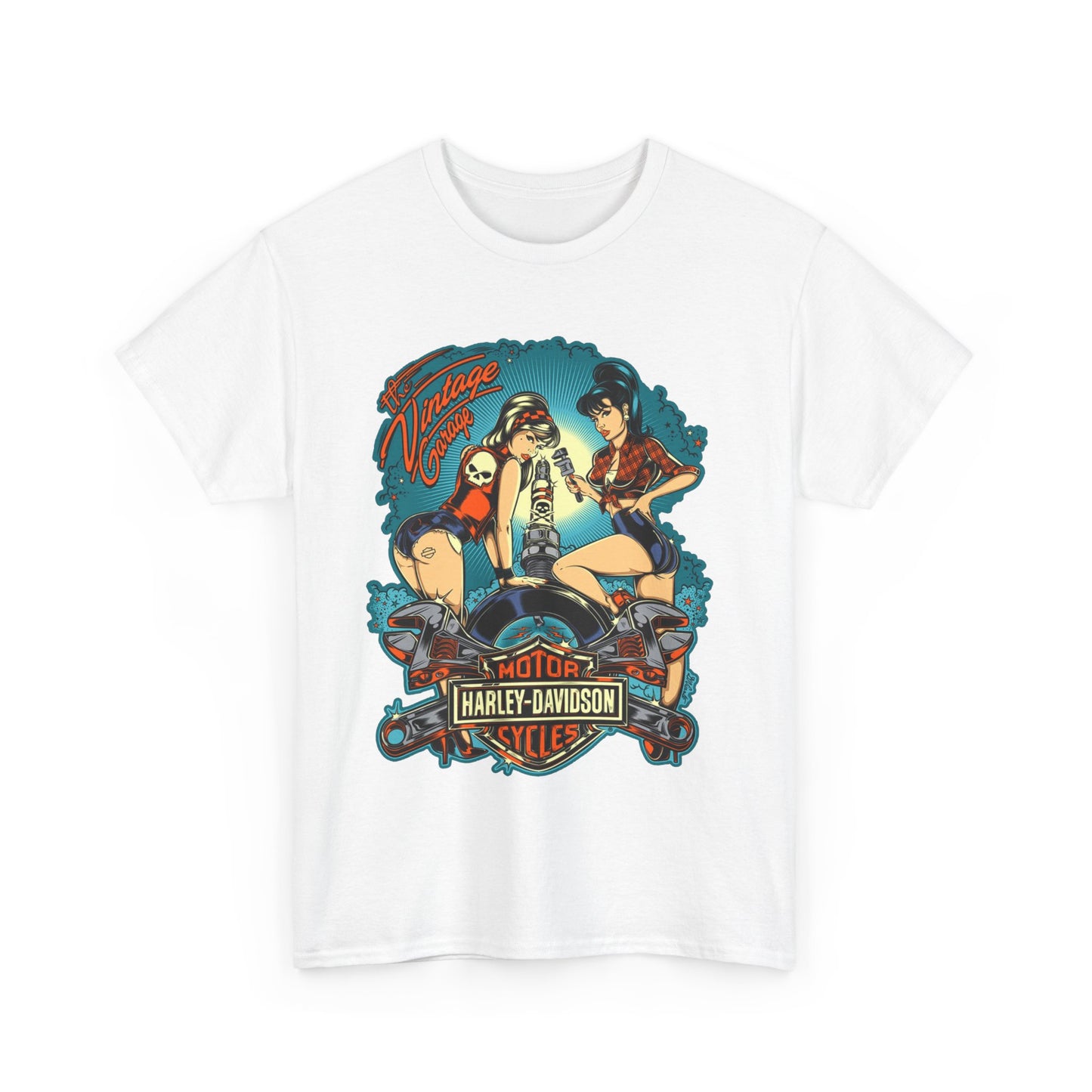 Harley Davidson T-Shirt | Gildan® 5000 Heavy Cotton™, Classic Fit, Timeless Biker Style