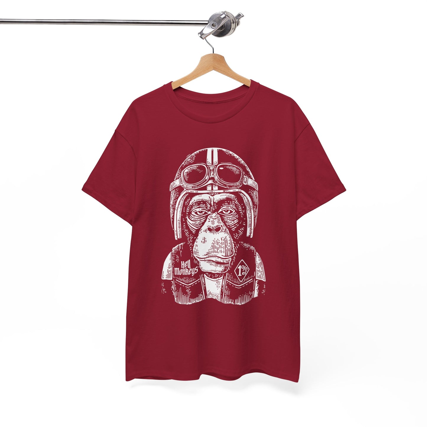 Ride Wild: Hell's Monkey Ape Biker T-Shirt - Gildan® 5000 Heavy Cotton™, Rugged Style for True Bikers