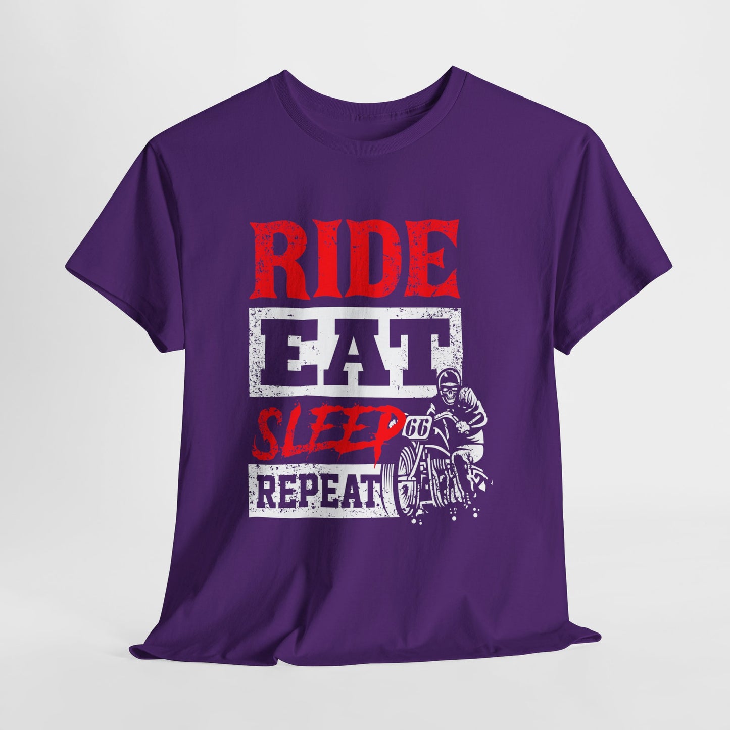 Ride, Eat, Sleep, Repeat Lifestyle Tee | Gildan® 5000 Heavy Cotton™ - Classic Comfort for Bikers