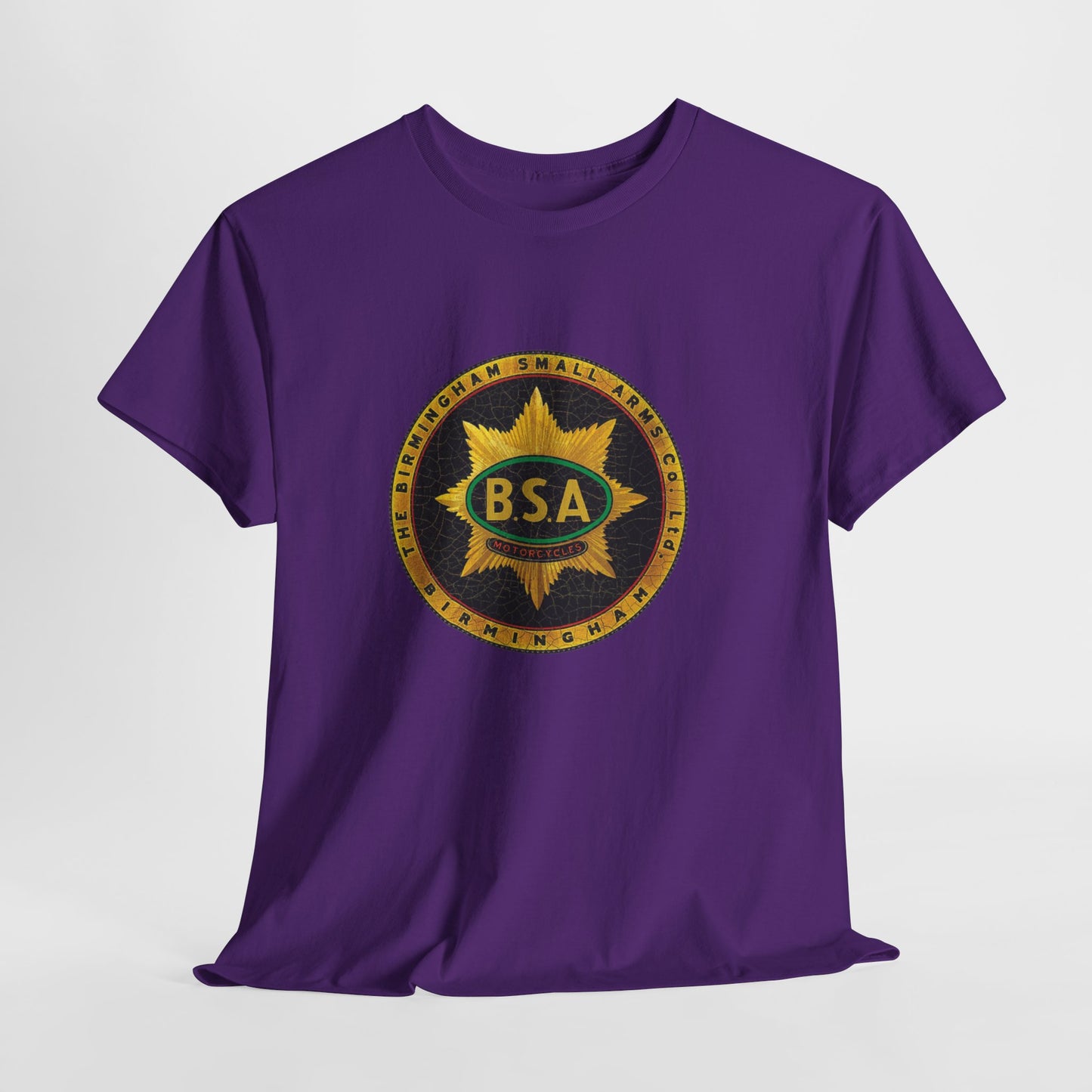 Vintage BSA Logo Tee - Gildan® 5000 Heavy Cotton™, Perfect for Bikers & Motorcycle Enthusiasts
