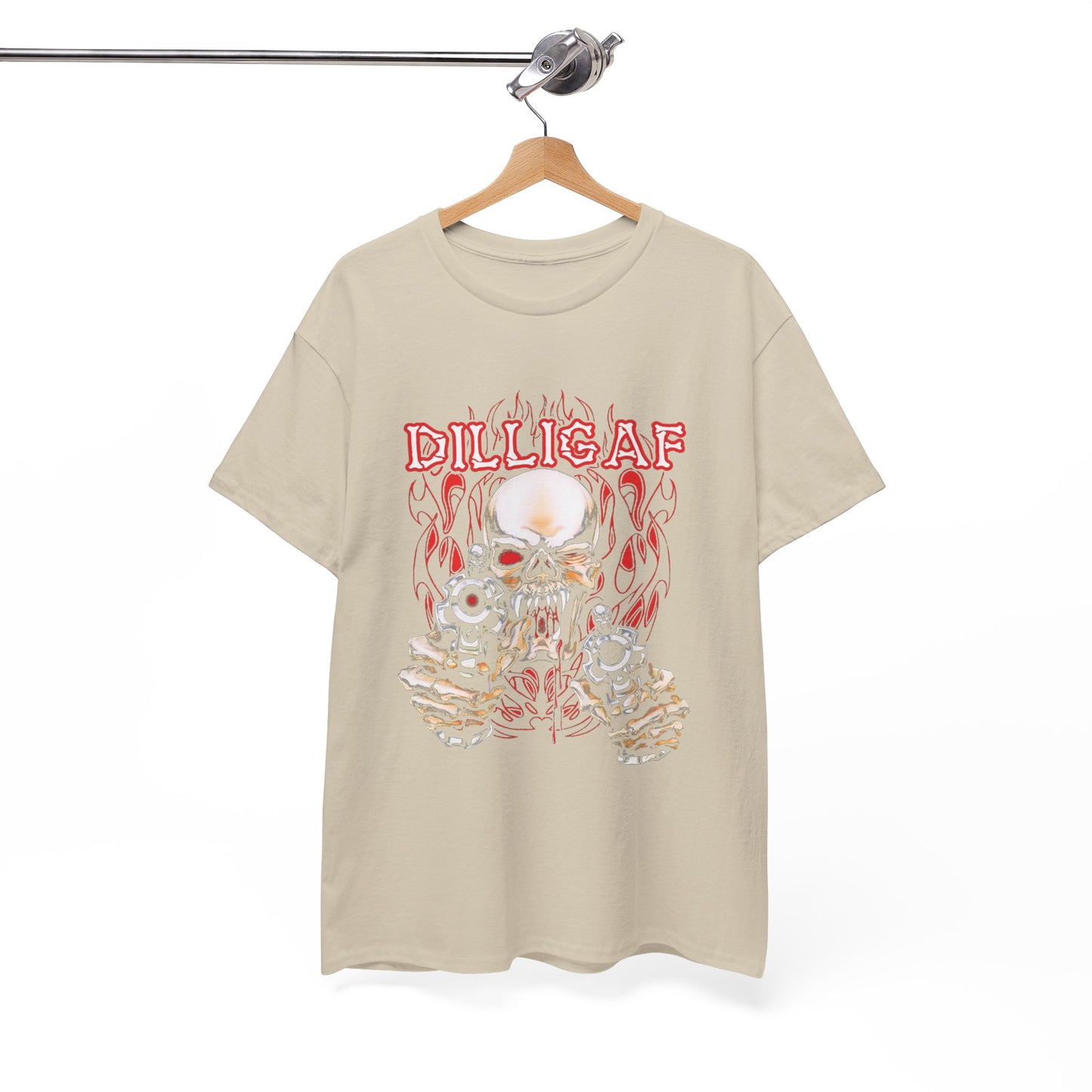 Edgy and Bold: DILLIGAF T-Shirt - Gildan® 5000 Heavy Cotton™, Built for Bikers