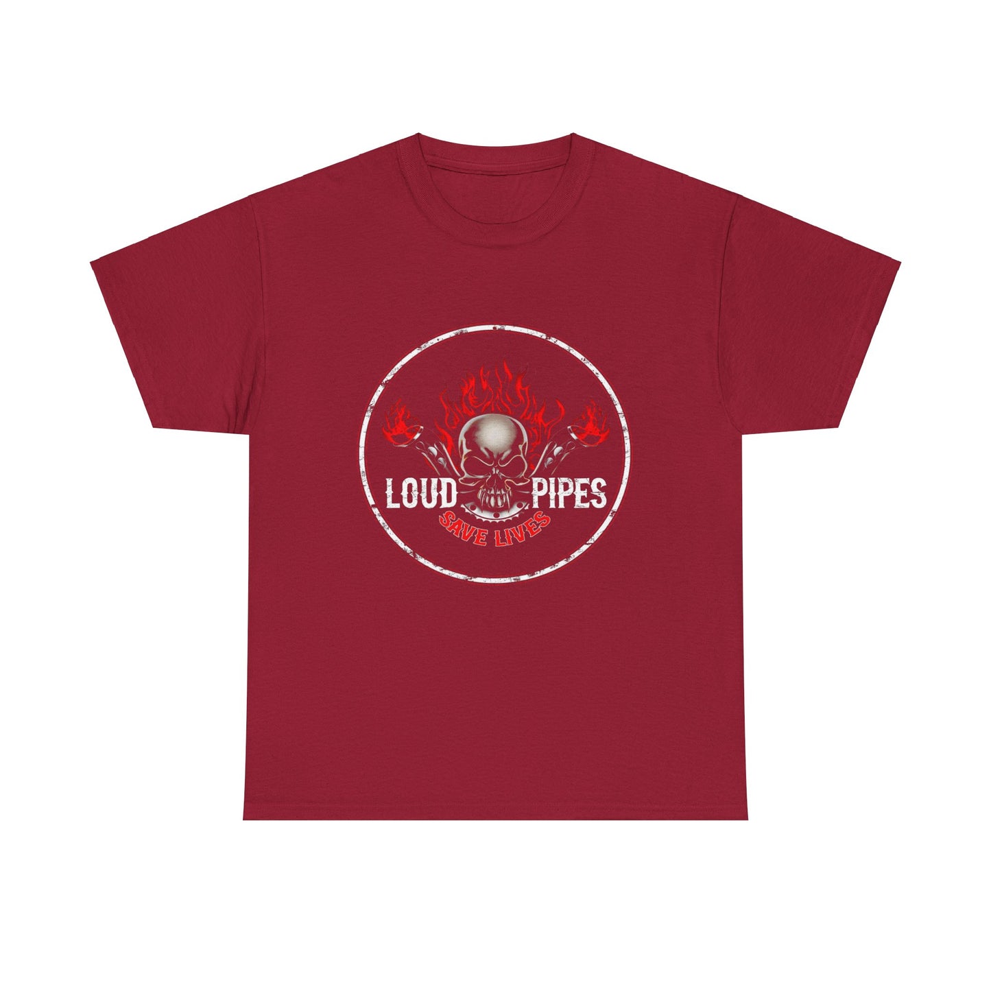 Loud Pipes Save Lives Tee - Gildan® 5000 Heavy Cotton™, Midweight Fabric, Classic Fit & Biker Attitude