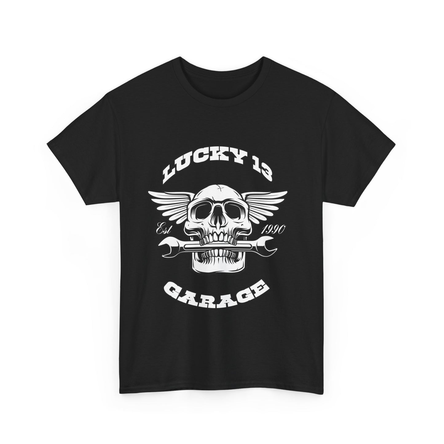 Lucky 13 Motorcycle Tee - Gildan® 5000 Heavy Cotton™, Iconic Design, Midweight Fabric for Everyday Wear