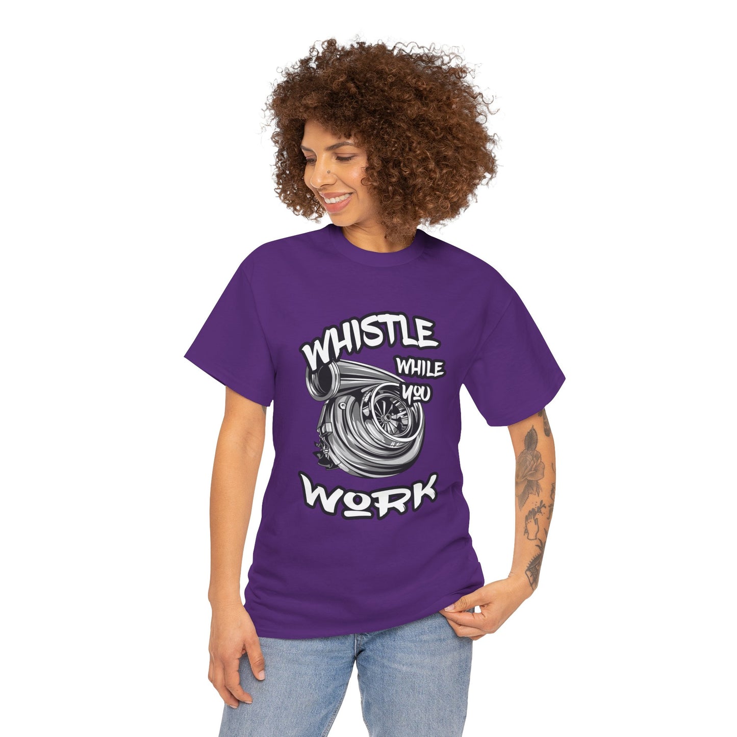 Whistle While You Work Trucker Tee - Gildan® 5000 Heavy Cotton™ Adult T-Shirt, Classic Fit & Durable Comfort